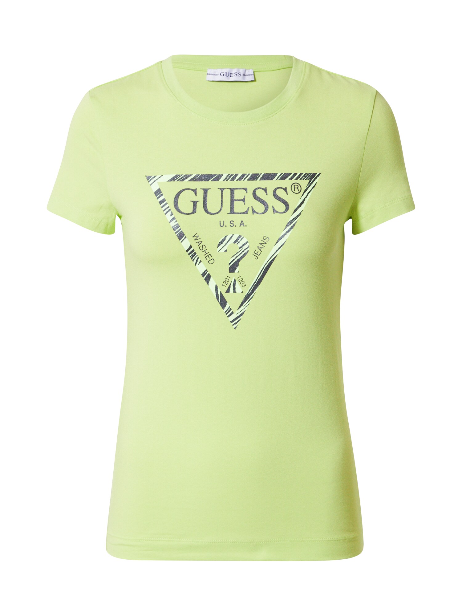GUESS Marškinėliai 'AMBRA'  nendrių spalva / juoda