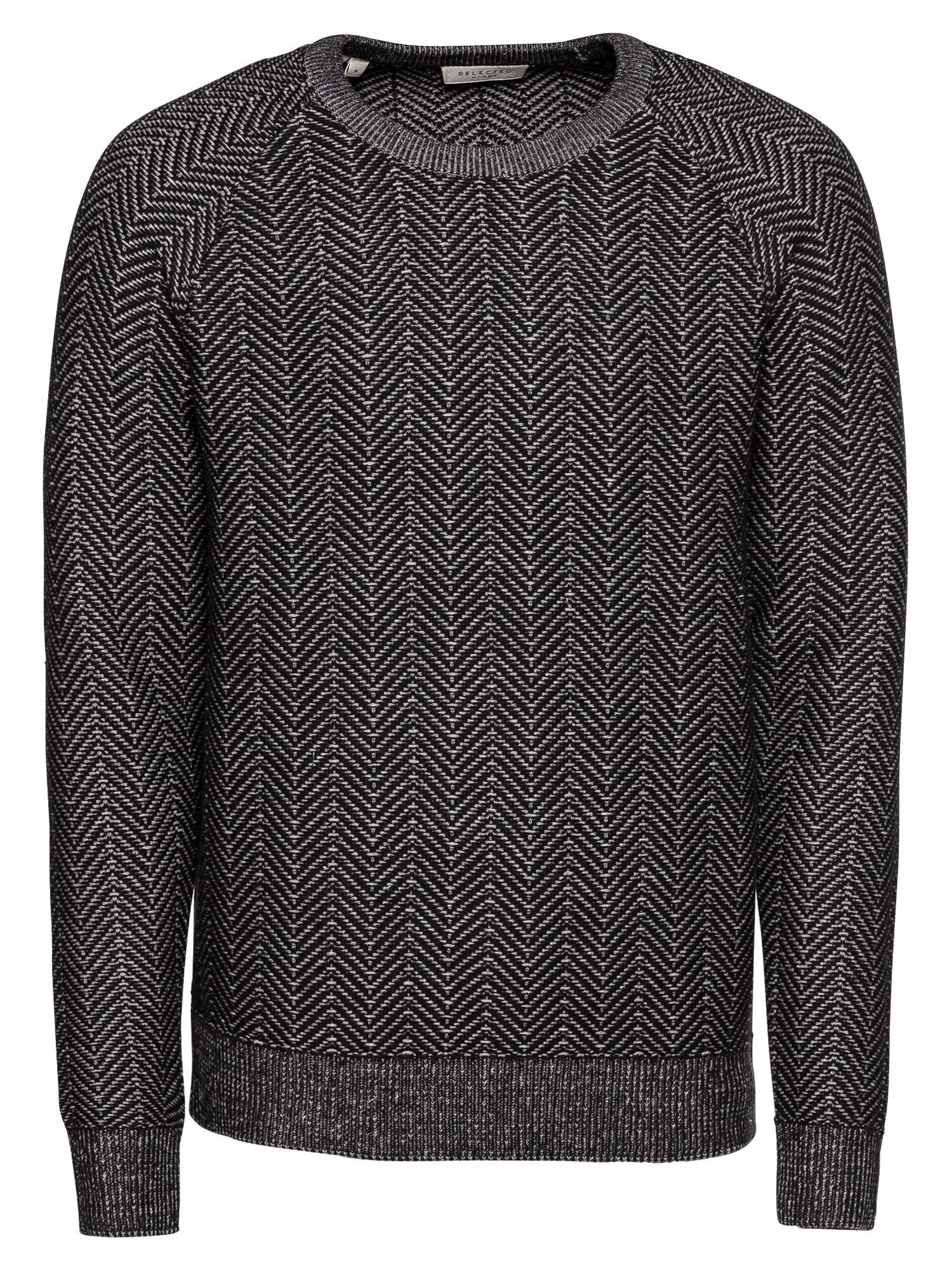 Selected Homme Heren Trui Slhtravis Crew Neck W Grijs Zwart selected homme kopen in de aanbieding