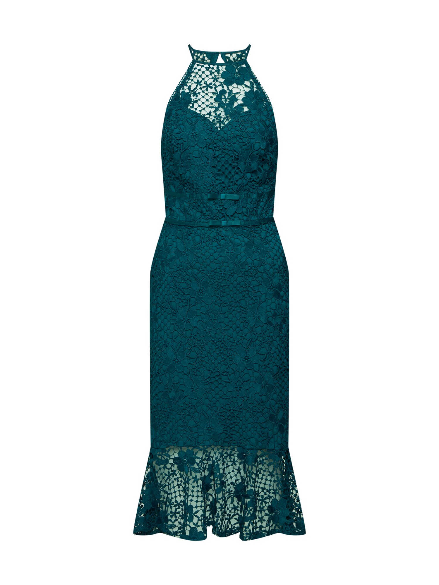 Lipsy Kokteilinė suknelė 'DESCRIPTION: LACE HALTER FRILL'  benzino spalva