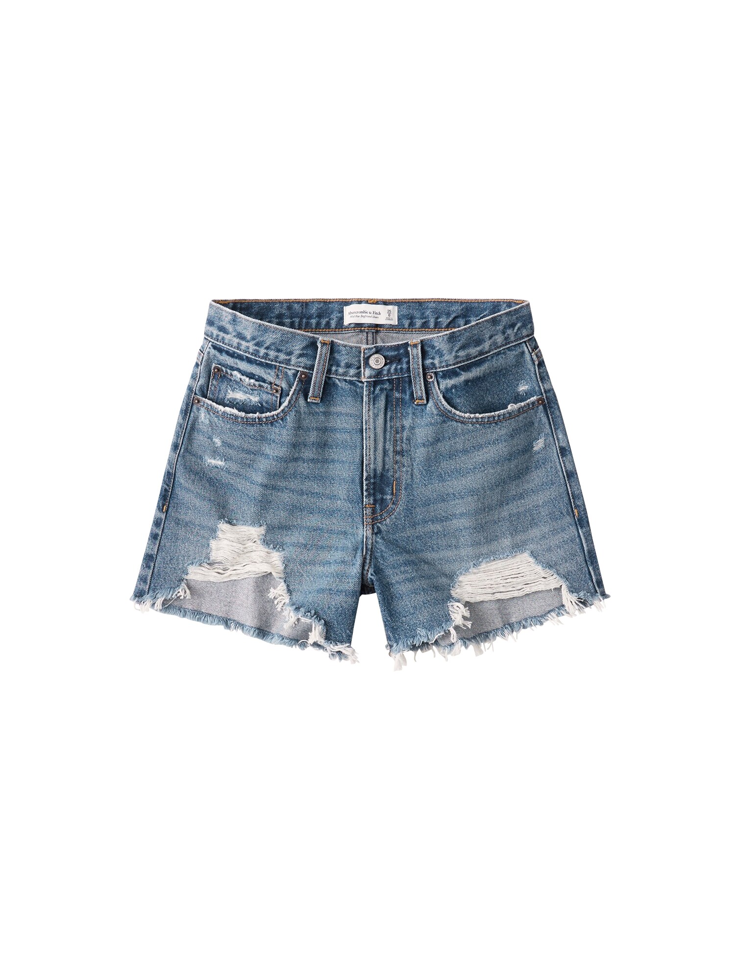 Abercrombie & Fitch Džinsai 'DENIM BOYFRIEND DARK DESTROY'  tamsiai (džinso) mėlyna