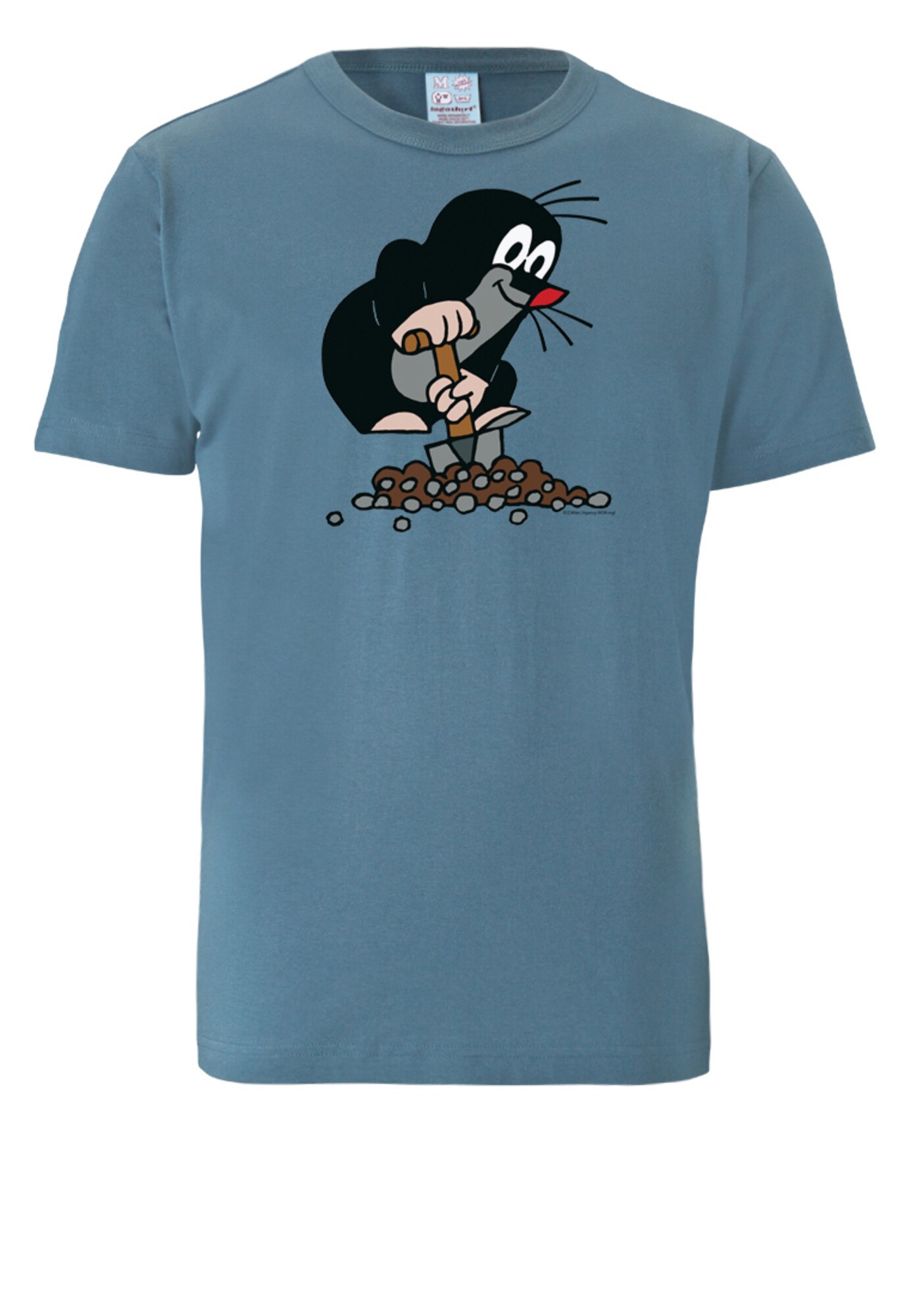 LOGOSHIRT Tričko 'Der Kleine Maulwurf'  modrosivá / ružová / čierna / biela