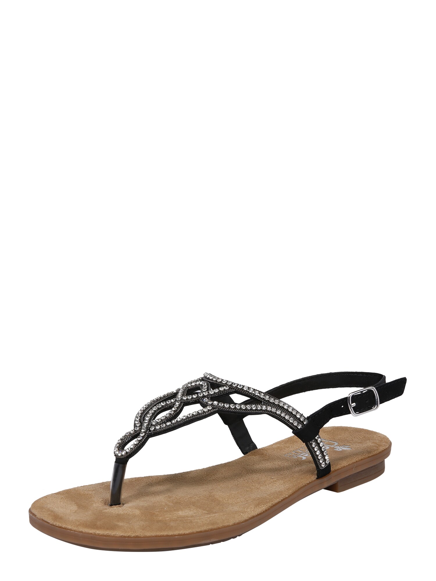 Rieker Dames Teenslipper Zwart Zilver rieker kopen in de aanbieding