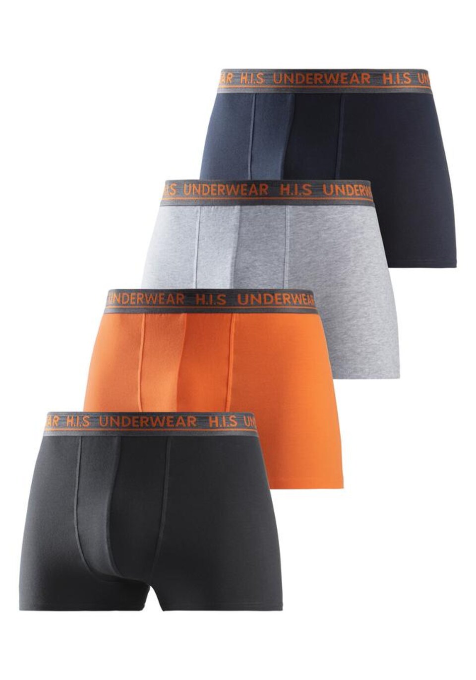 Boxershorts grå / antracit / orange