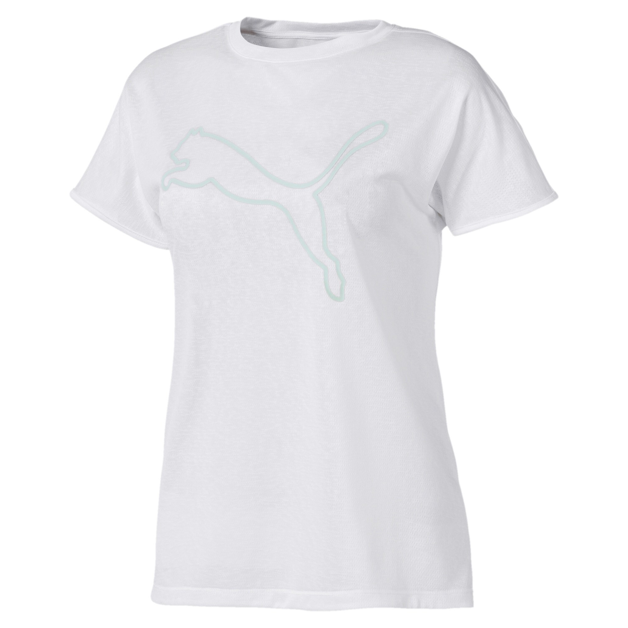 Puma Dames Functioneel Shirt Explosive Cat Mintgroen Wit puma kopen in de aanbieding