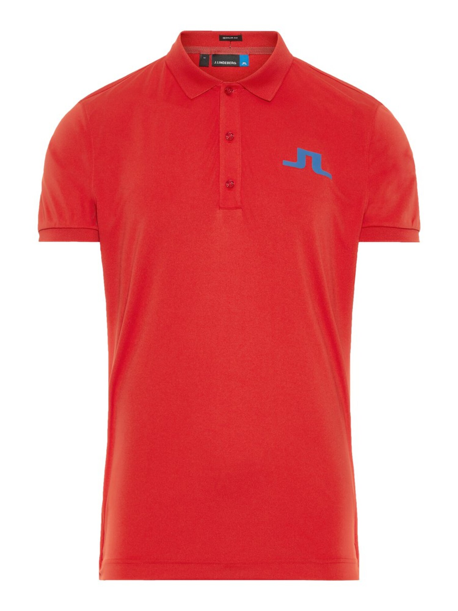 Jlindeberg Heren Functioneel Shirt Big Bridge Blauw Vuurrood jlindeberg kopen in de aanbieding