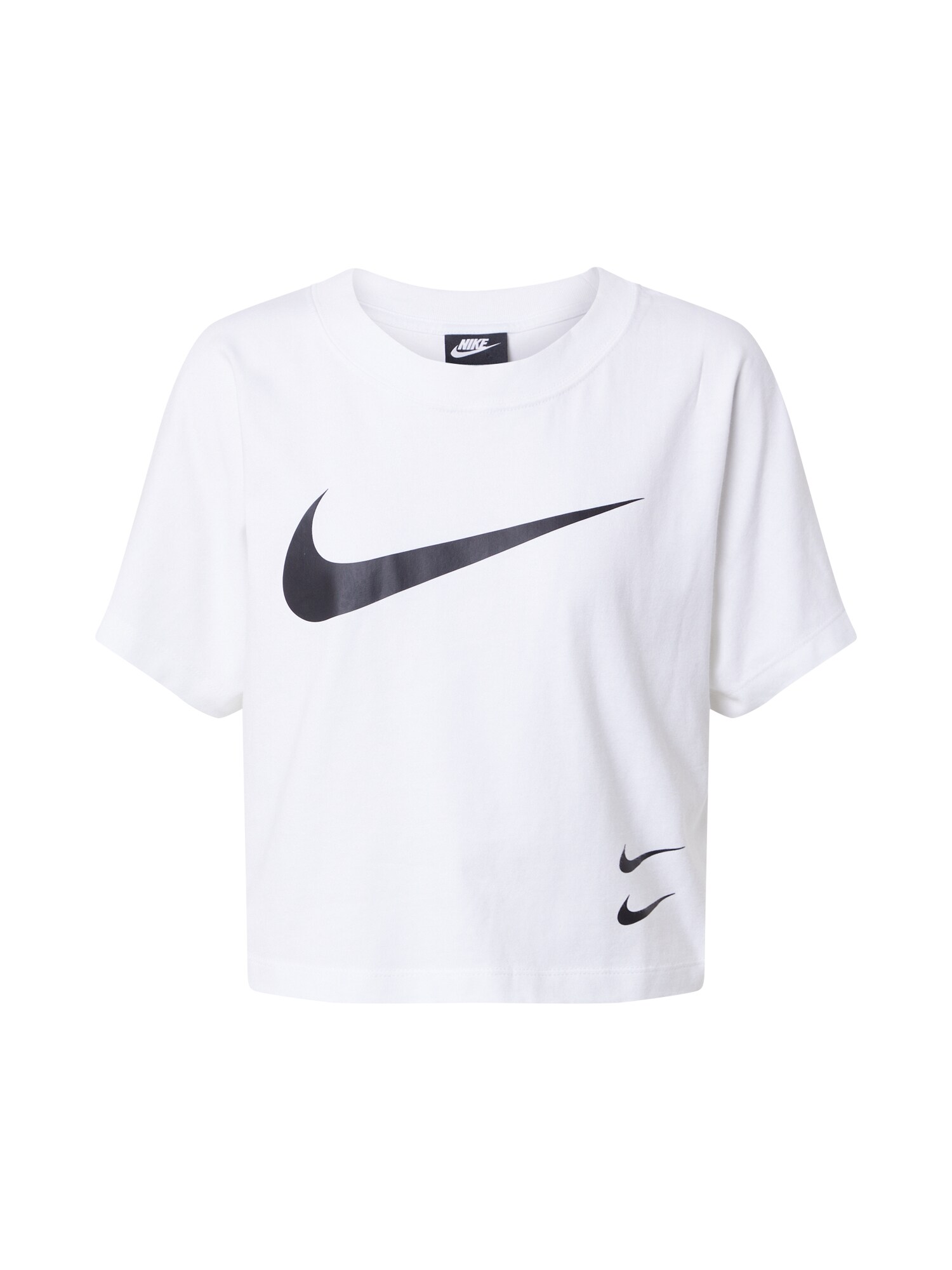 Nike Sportswear Marškinėliai 'Swoosh'  juoda / balta