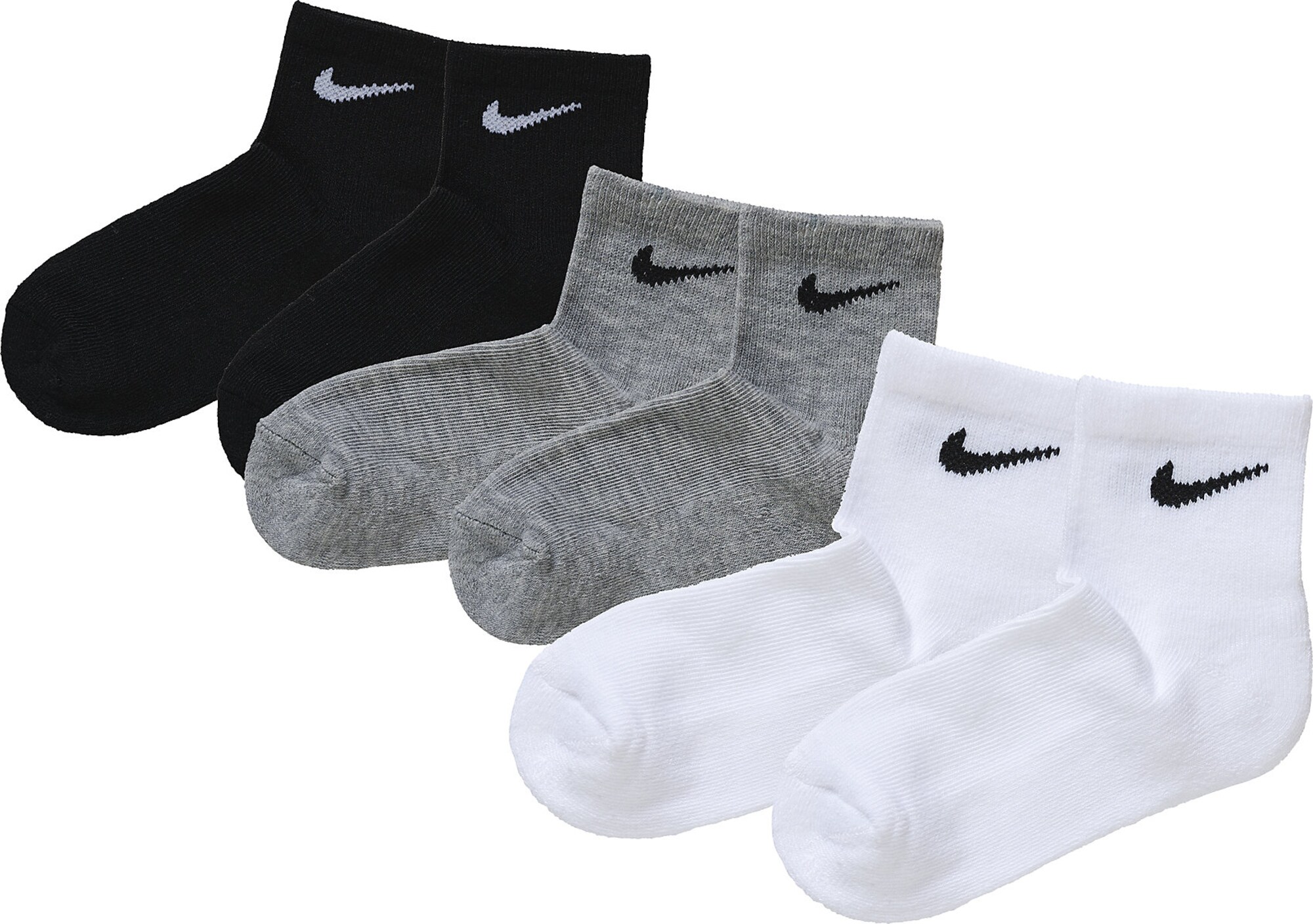 Nike Sportswear Čarape 'Ankle'  siva / crna / bijela