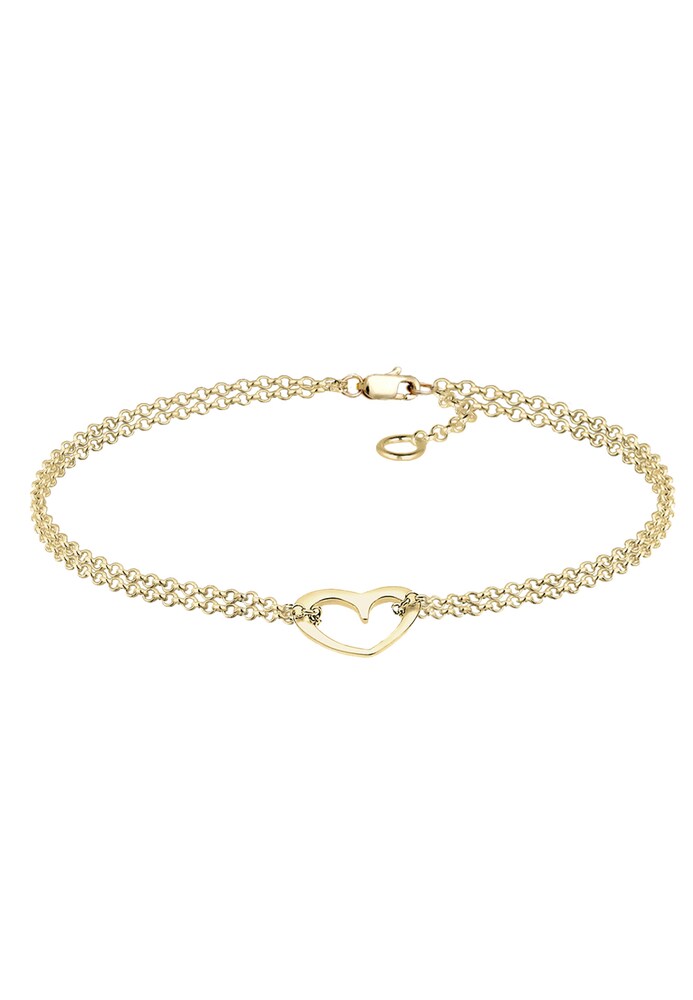 ELLI PREMIUM Armband 'Herz' Damen Größe 18 gold