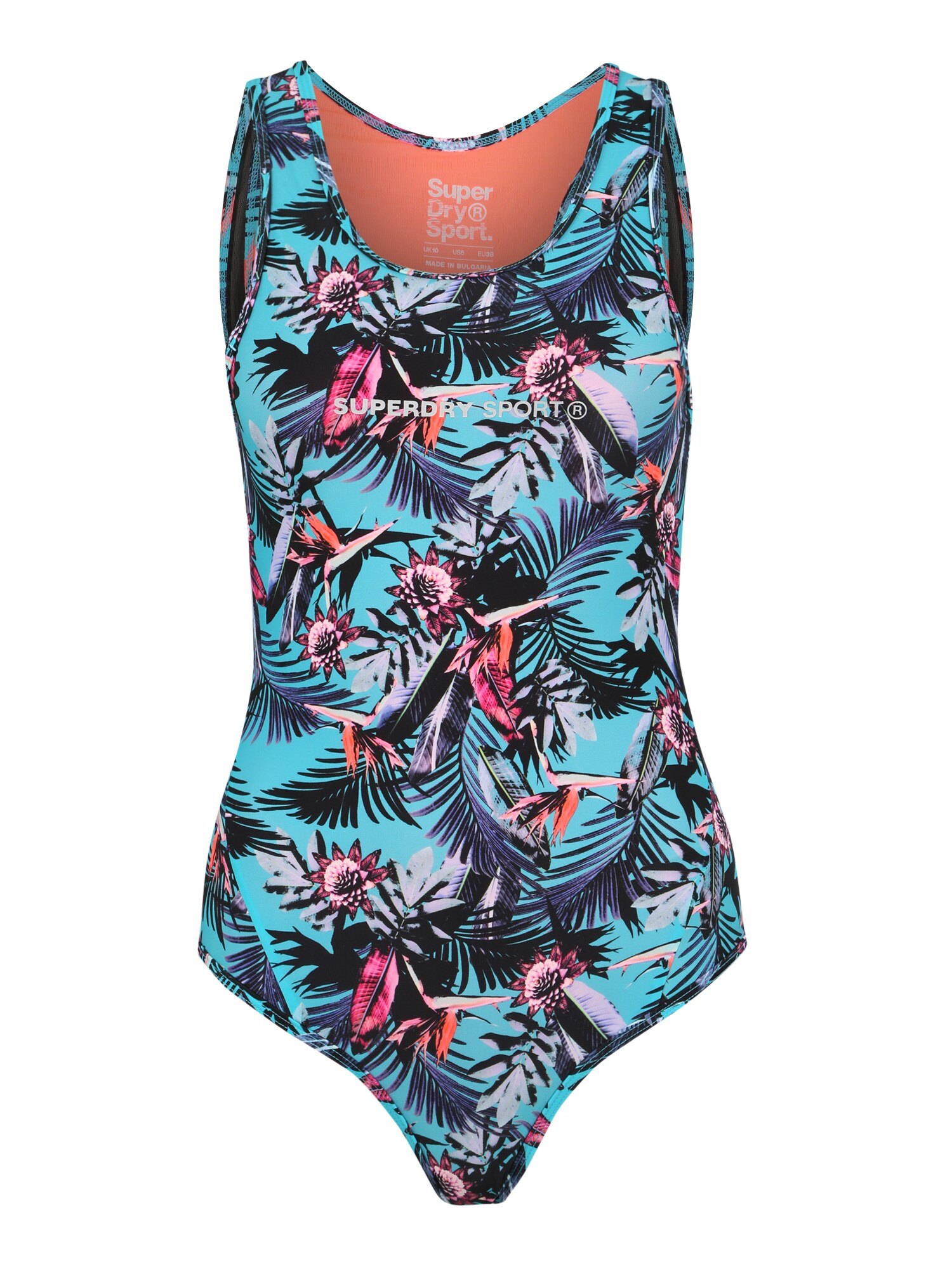 Superdry Dames Sportbadpak Active Swimsuit Aqua Gemengde Kleuren superdry kopen in de aanbieding