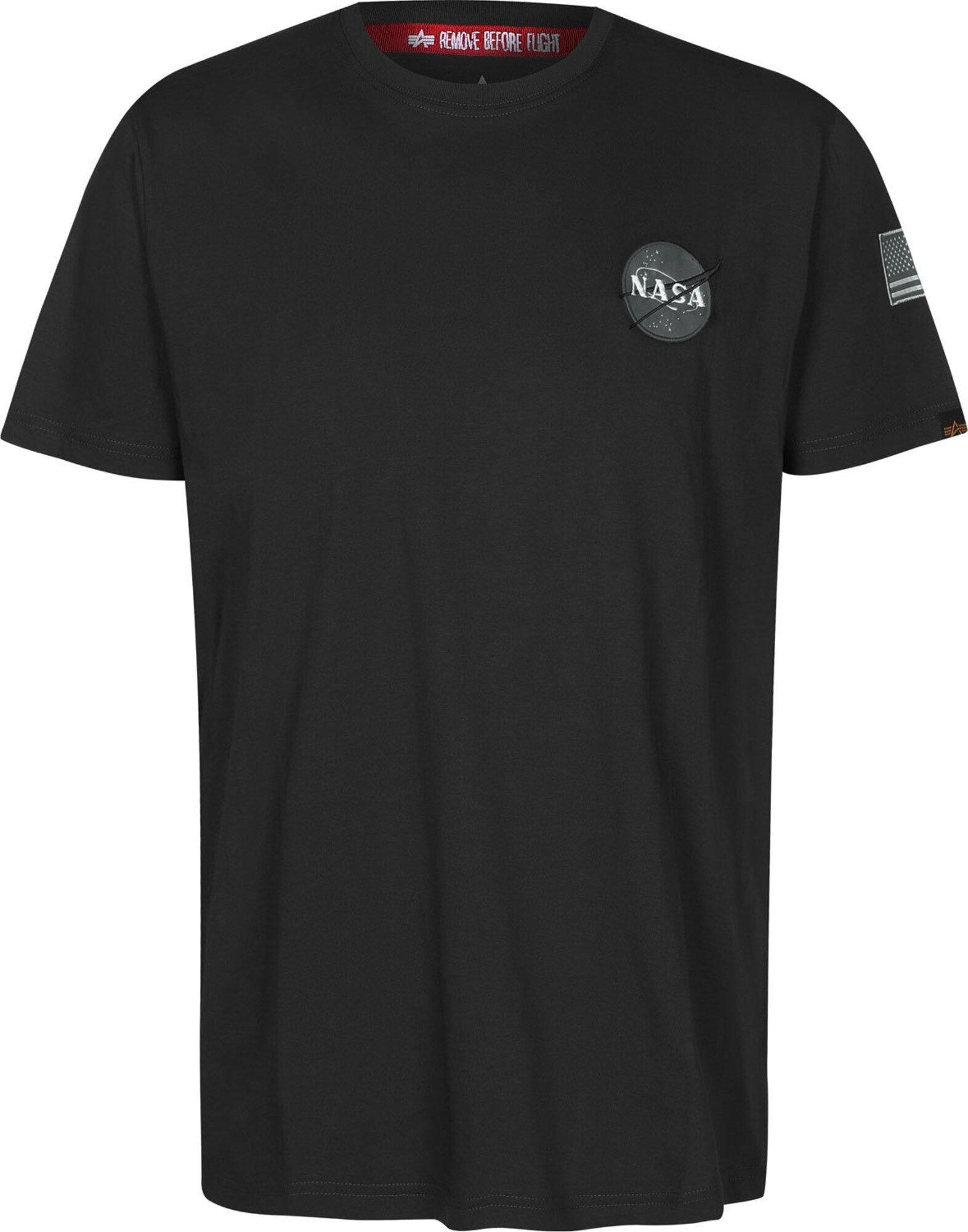 ALPHA INDUSTRIES Marškinėliai 'Space Shuttle'  juoda / balta / pilka / opalo