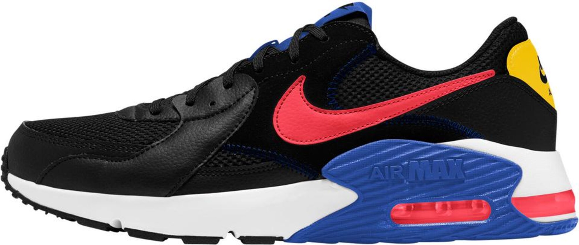 Nike Sportswear Sportbačiai be auliuko 'Air Max Excee'  juoda / sodri mėlyna („karališka“) / geltona / melionų spalva