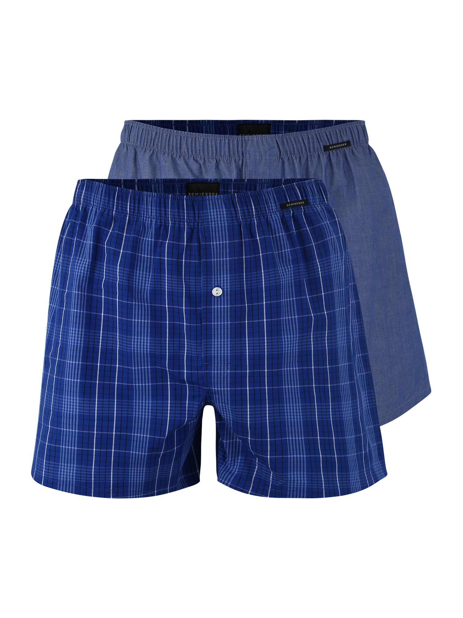 Schiesser Heren Boxershorts 2Pack Royal Bluekoningsblauw schiesser kopen in de aanbieding