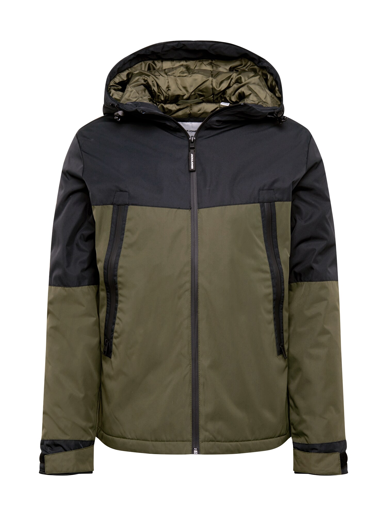 JACK & JONES Žieminė striukė  juoda / tamsiai žalia