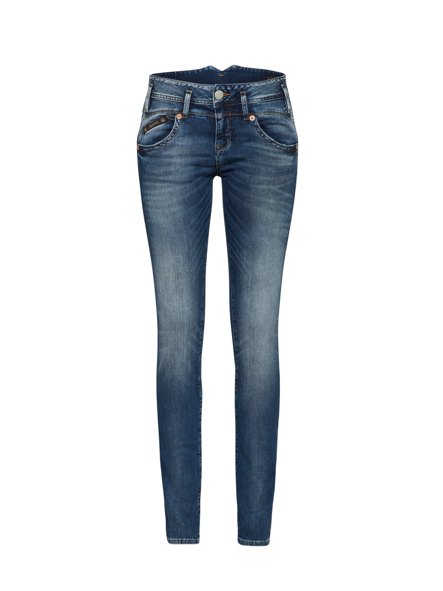 Herrlicher Dames Jeans Pearl Slim Denim Stretch Blauw herrlicher kopen in de aanbieding
