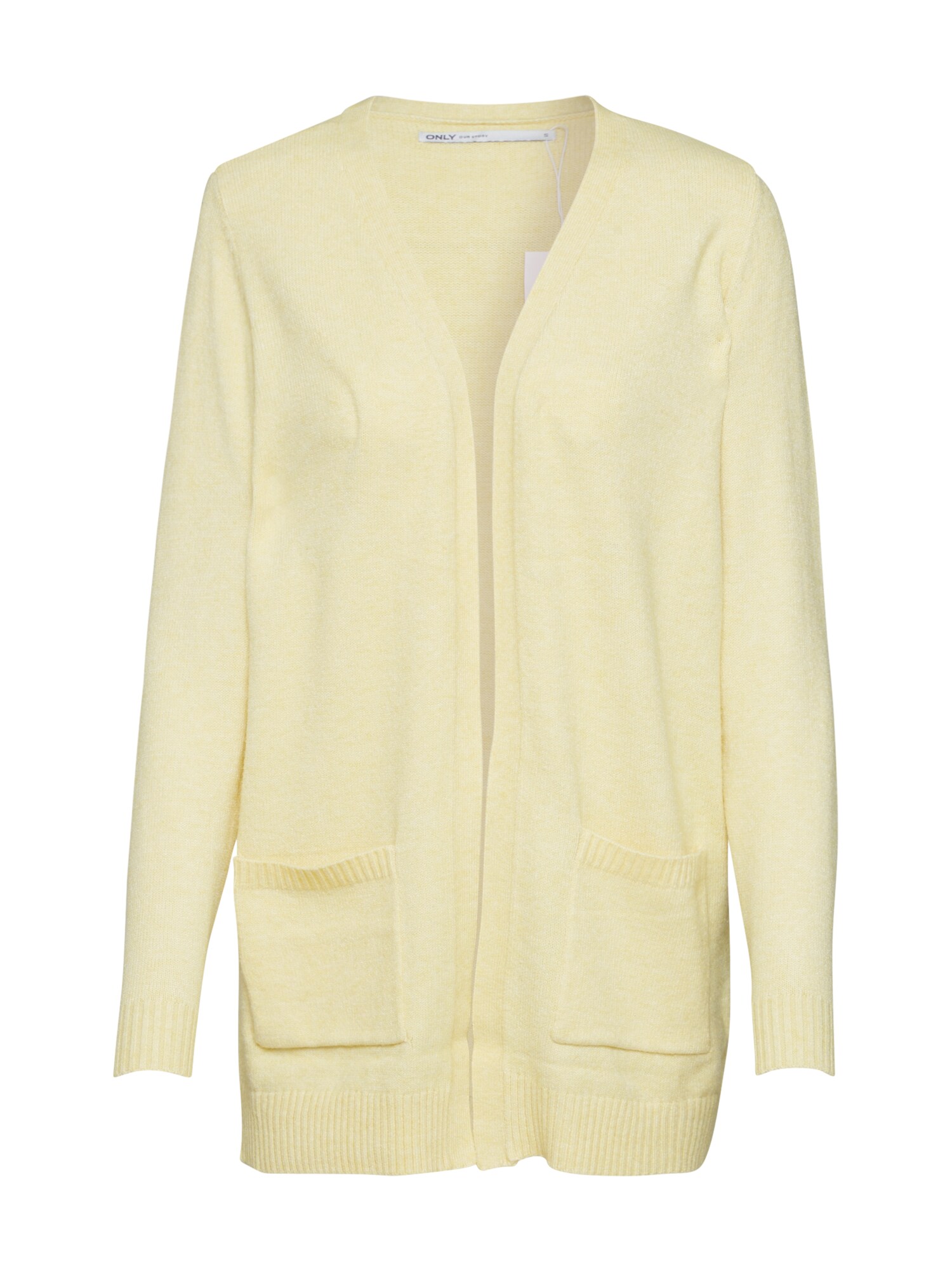 ONLY Kardiganas 'ONLLESLY L/S OPEN CARDIGAN KNT'  šviesiai geltona
