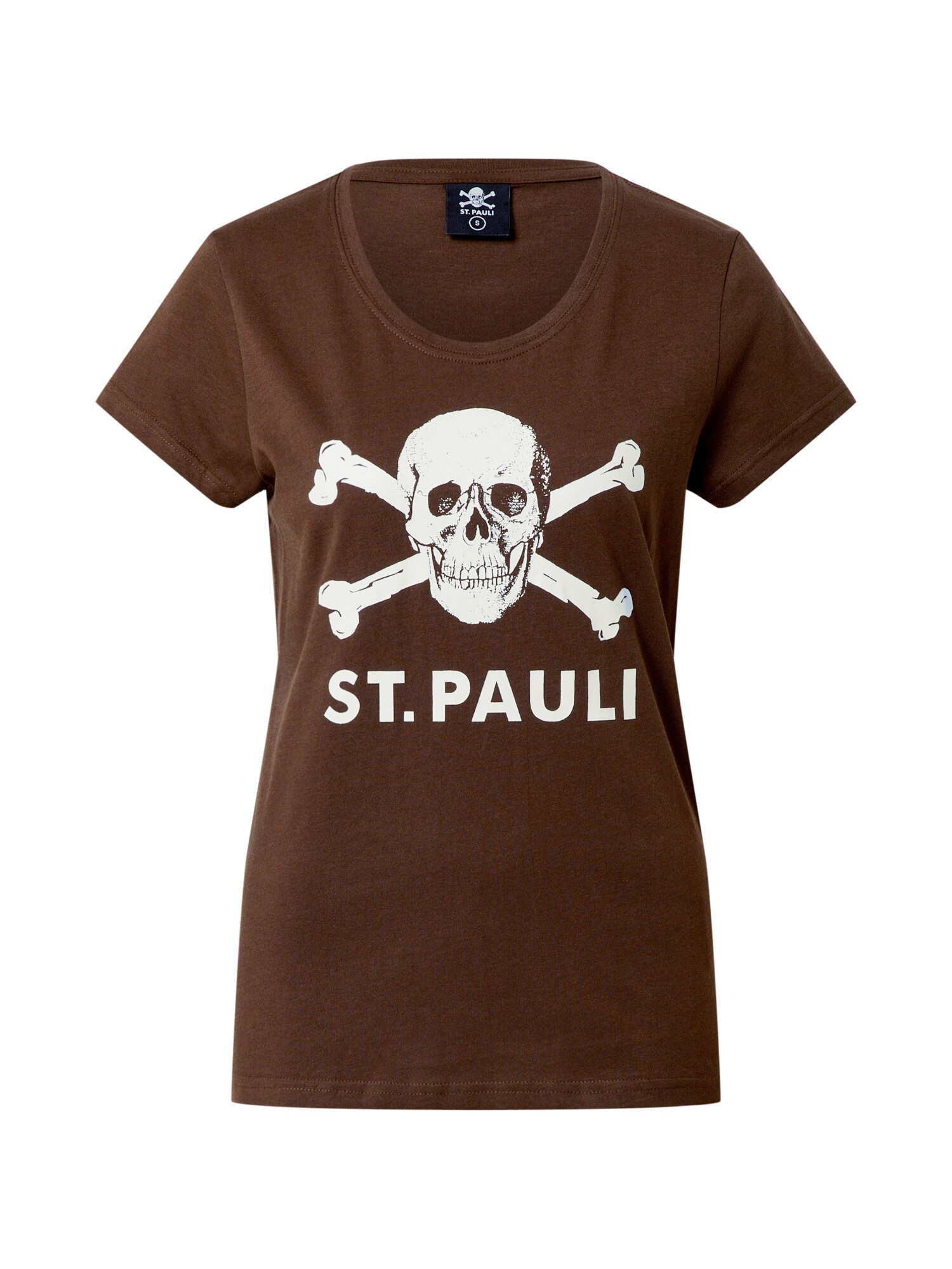 FC St. Pauli Camisa 'Totenkopf'  castanho / branco