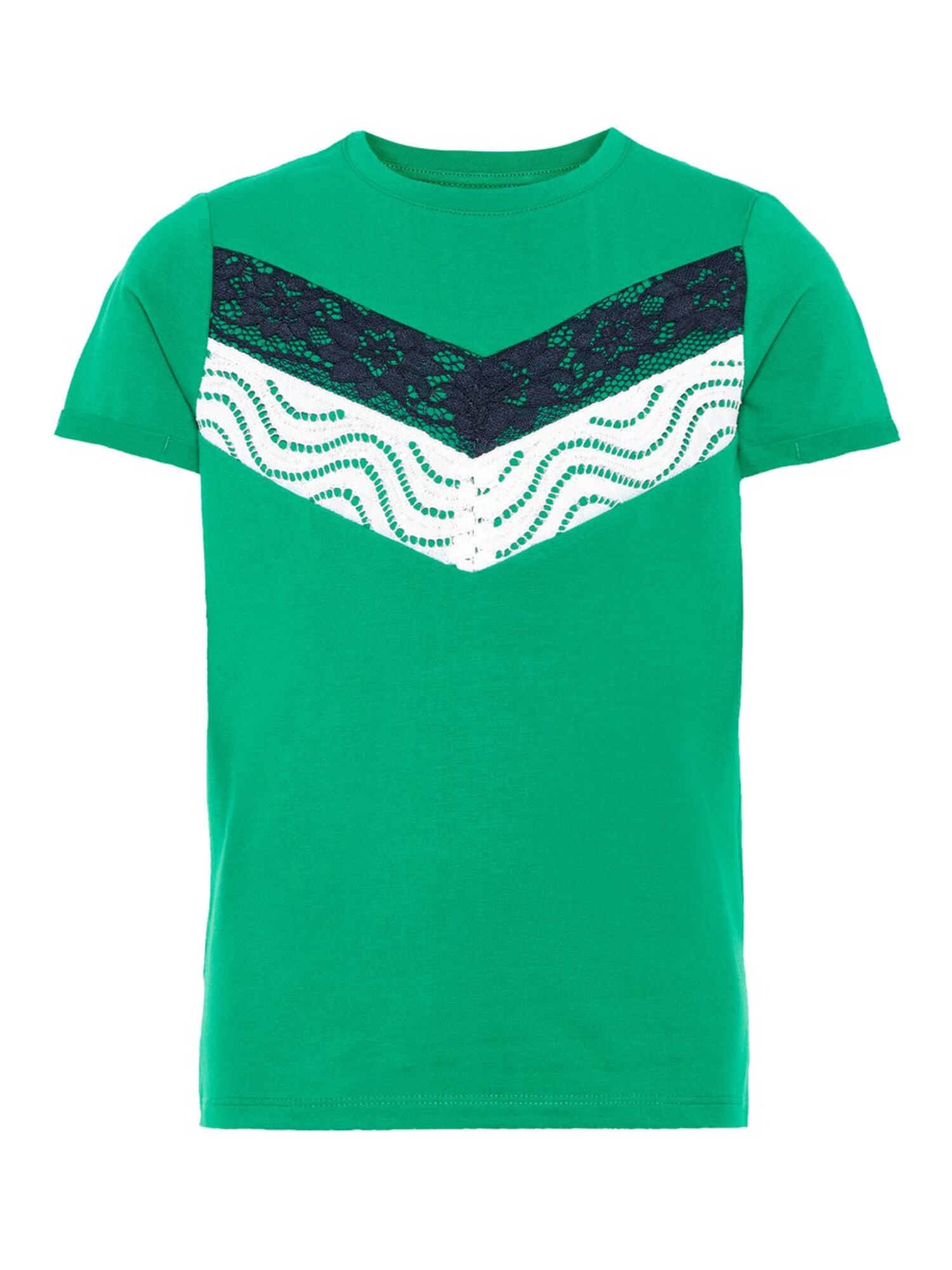 Name It Meisjes Shirt Navy Lichtgroen Wit name it kopen in de aanbieding