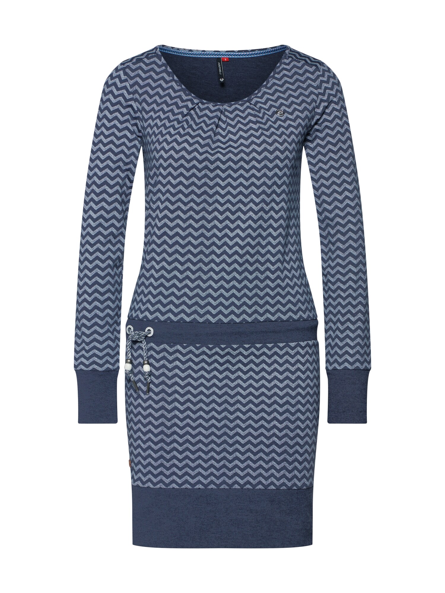 Ragwear Dames Jurk Alexa Zig Zag Navy Grijs ragwear kopen in de aanbieding