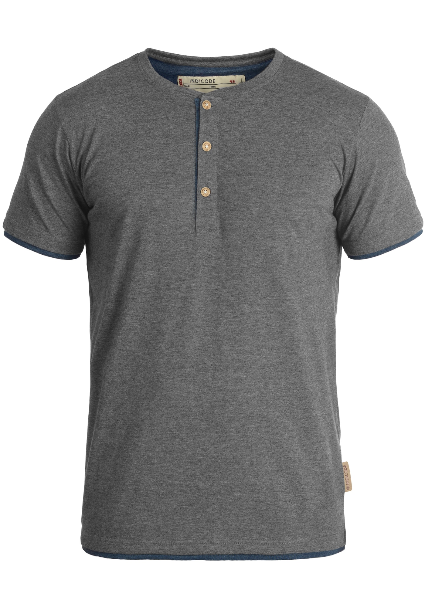 INDICODE JEANS Camiseta 'Tony'  azul oscuro / gris moteado
