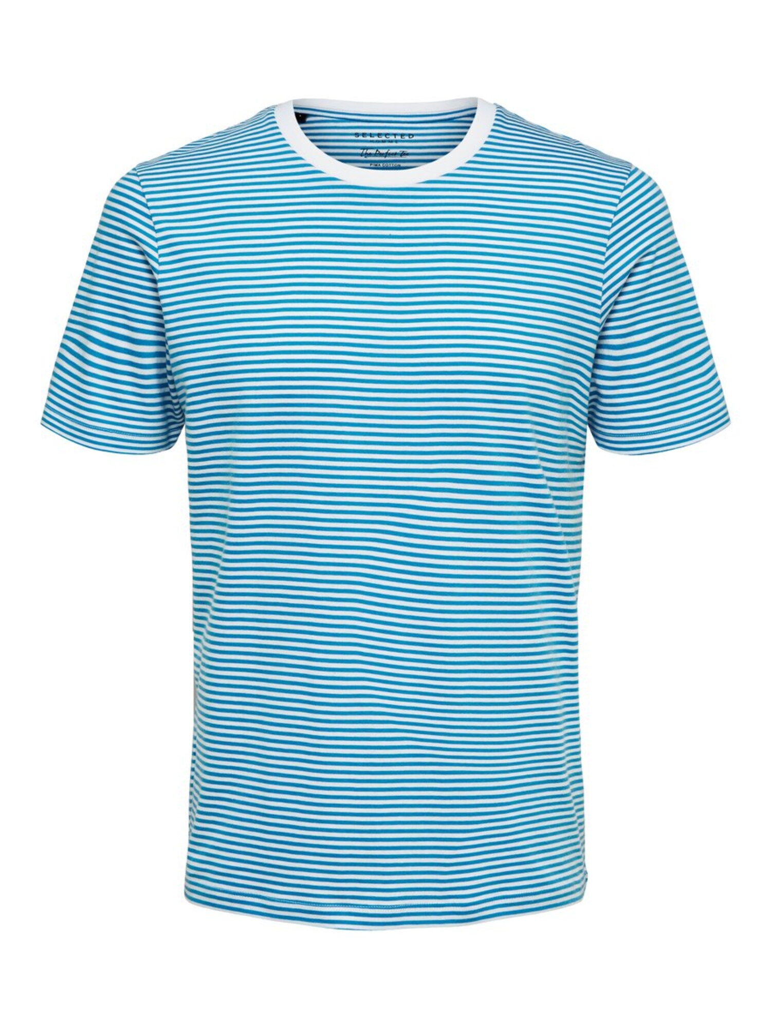 SELECTED HOMME Marškinėliai  dangaus žydra / balta
