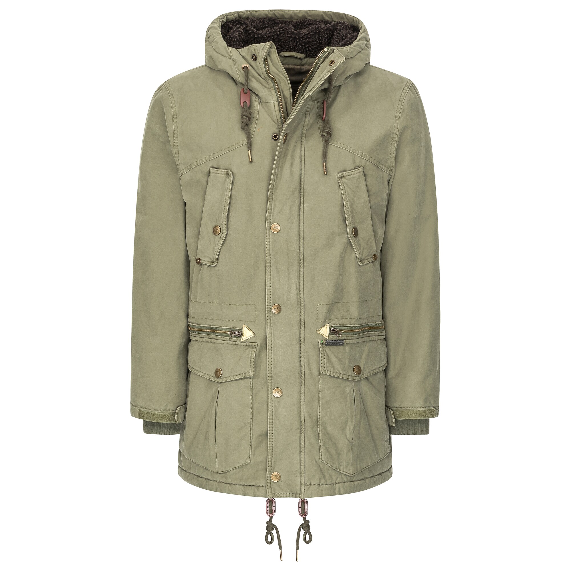 Khujo Heren Winterjas Portil Solid 2311Co183 207 Olijfgroen khujo kopen in de aanbieding