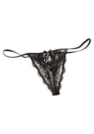 PETITE FLEUR GOLD, String bugyik, fekete