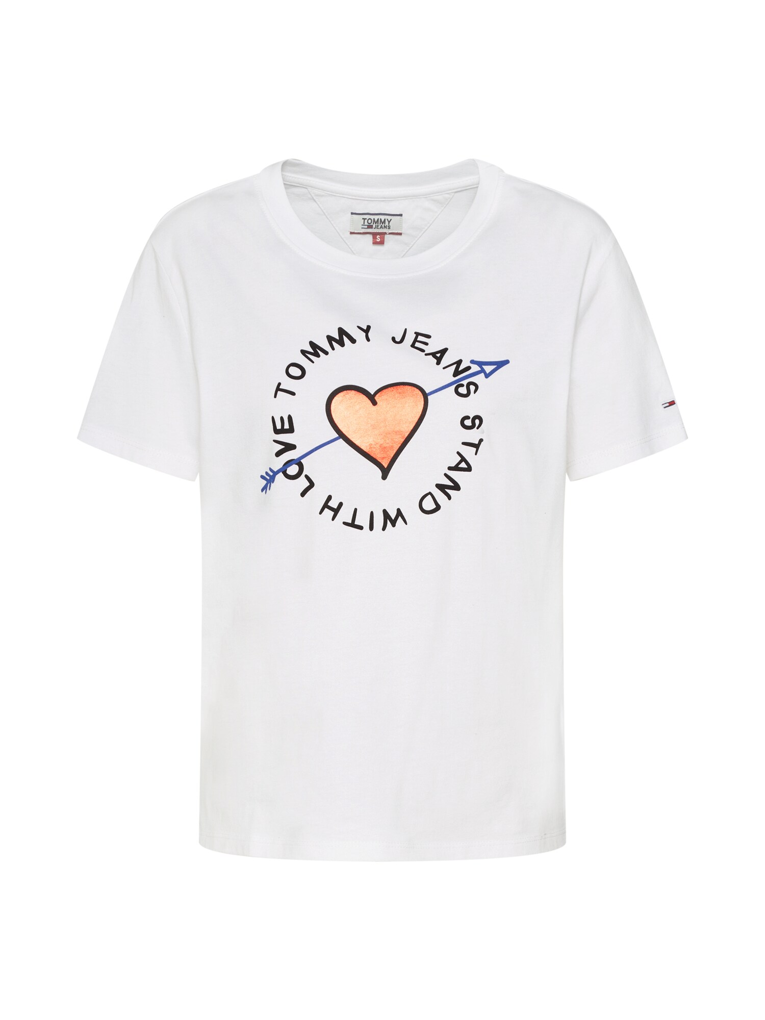 Tommy Jeans Dames Shirt Arrow Graphic Tee Rood Zwart Wit tommy jeans kopen in de aanbieding