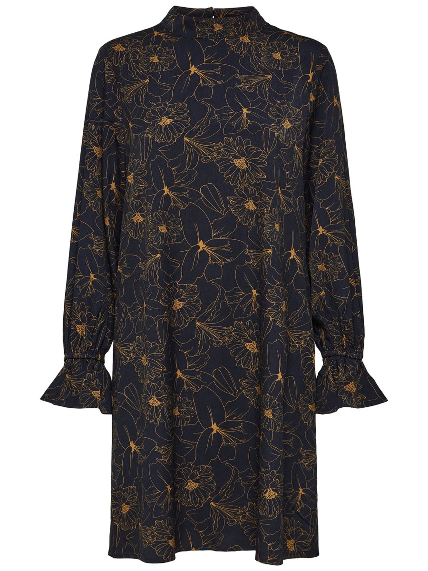 Selected Femme Dames Jurk Nachtblauw Donkergeel selected femme kopen in de aanbieding