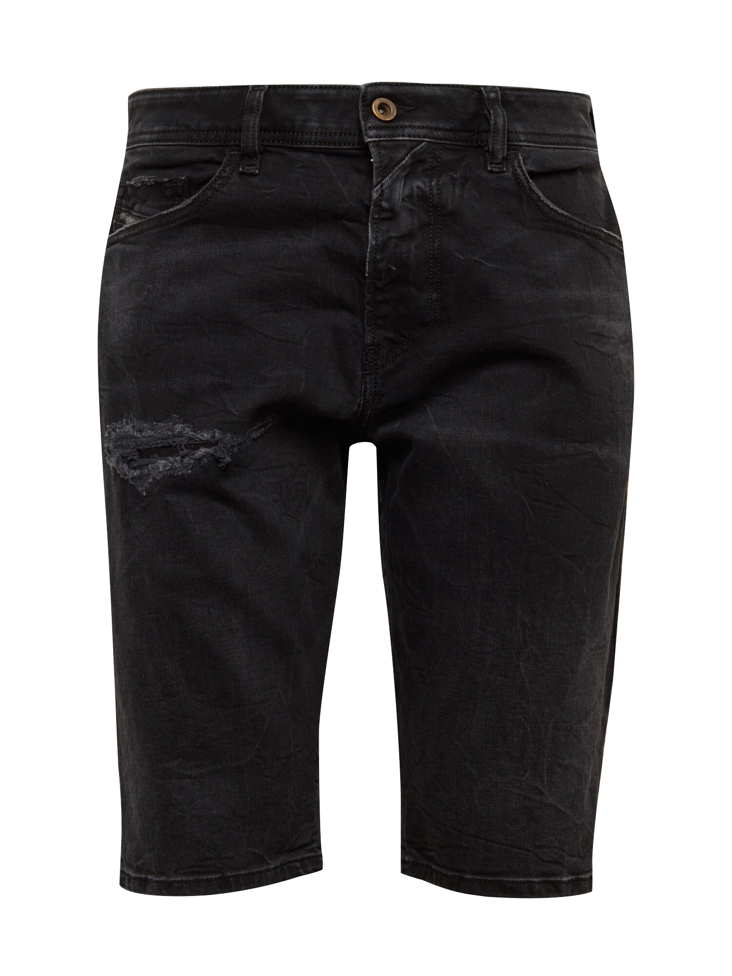 Diesel Heren Jeans Thoshort Black Denim diesel kopen in de aanbieding
