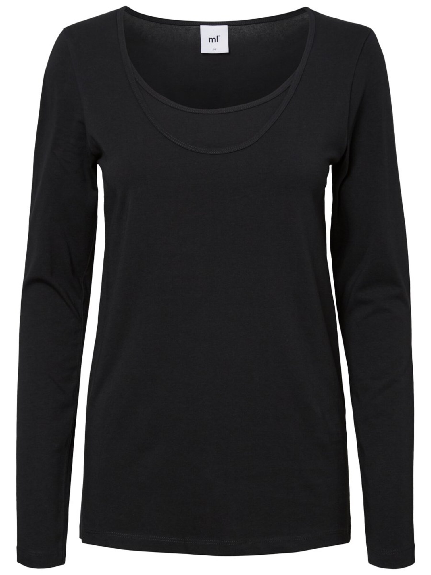 MAMALICIOUS Marškinėliai 'MLLEA ORG NELL L/S MIX TOP NF 2PACK A. O'  juoda / balta
