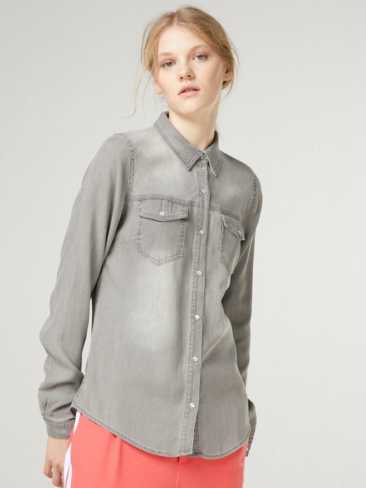 VILA Jeanshemd 'VIBISTA' Damen Größe M grey denim