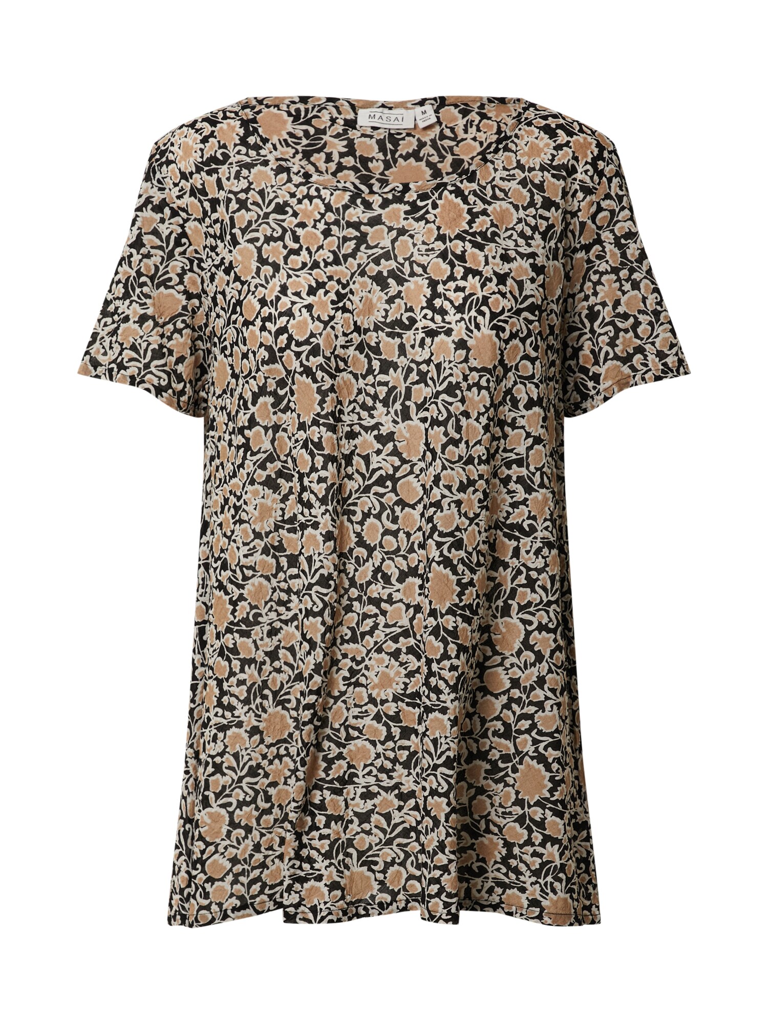 Masai Marškinėliai 'Klara'  brokato spalva / juoda