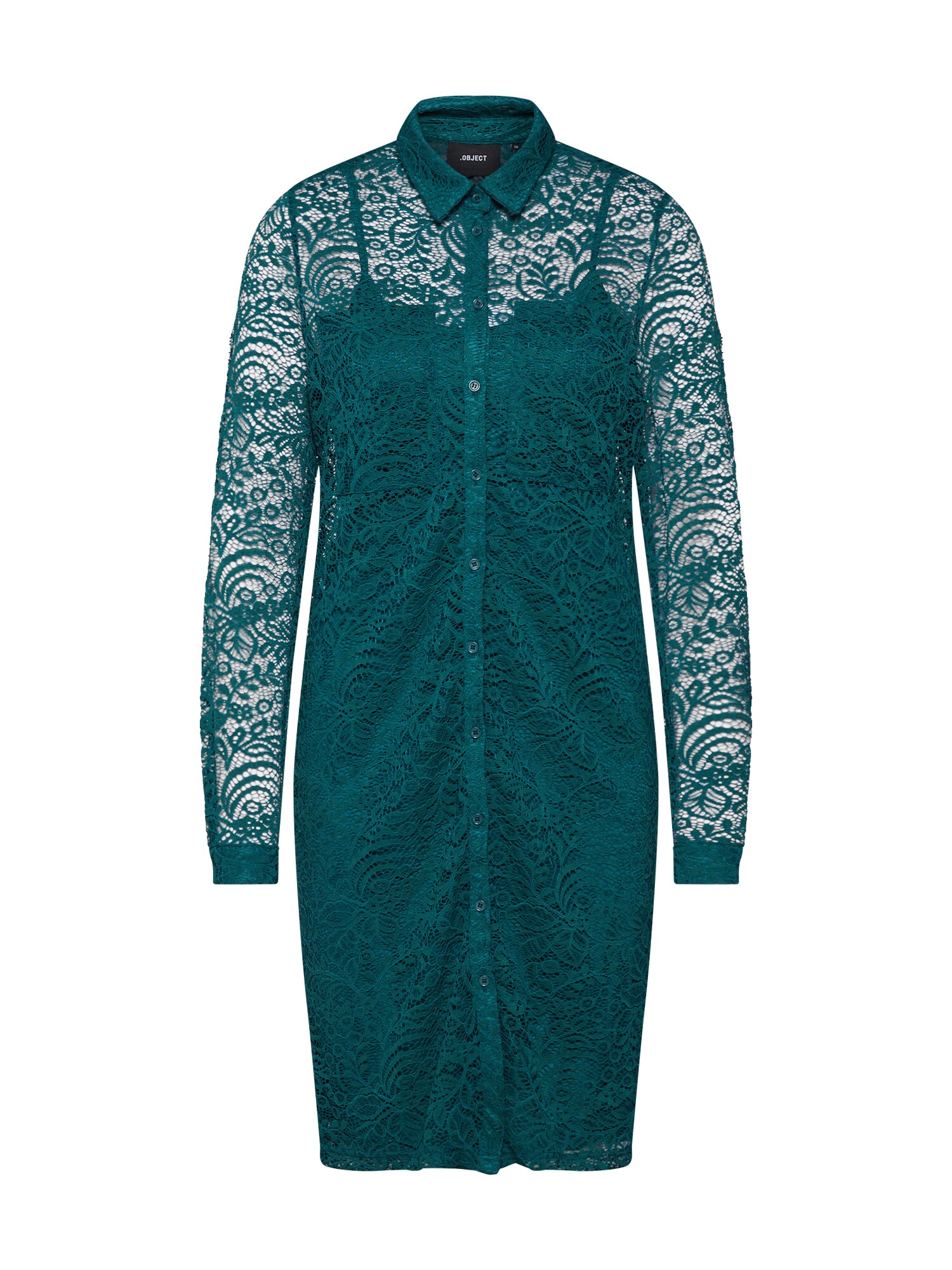 Object Dames Blousejurk Objadelina Ls Shirt Dress Groen object kopen in de aanbieding
