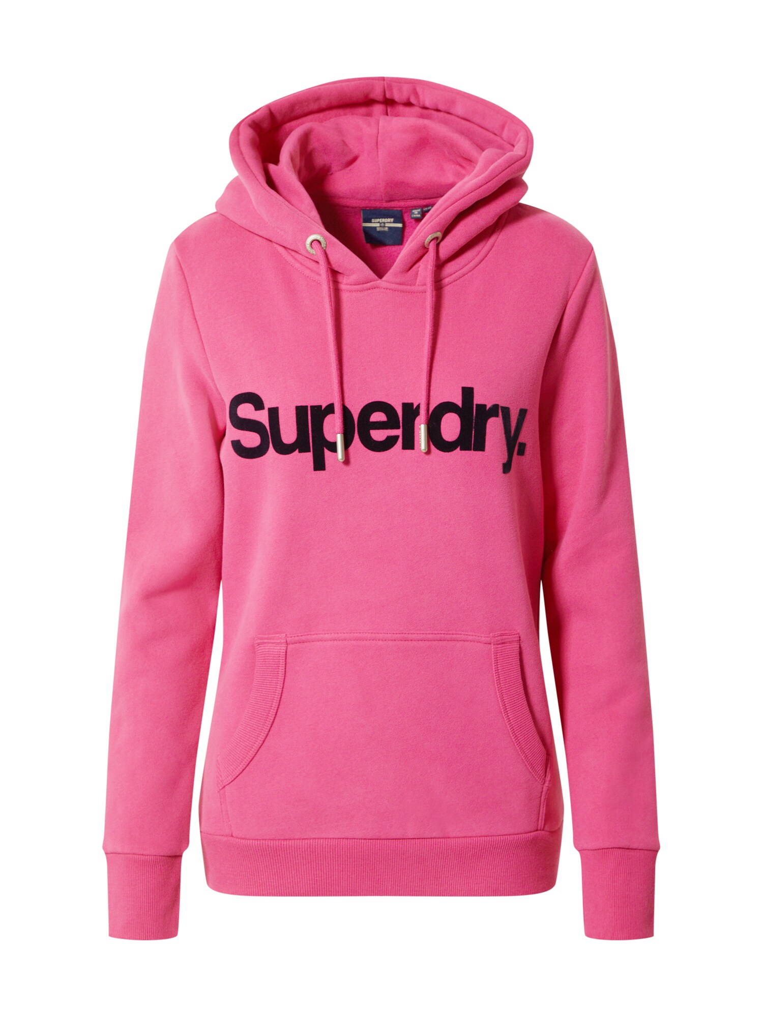 Superdry Megztinis be užsegimo  juoda / rožinė