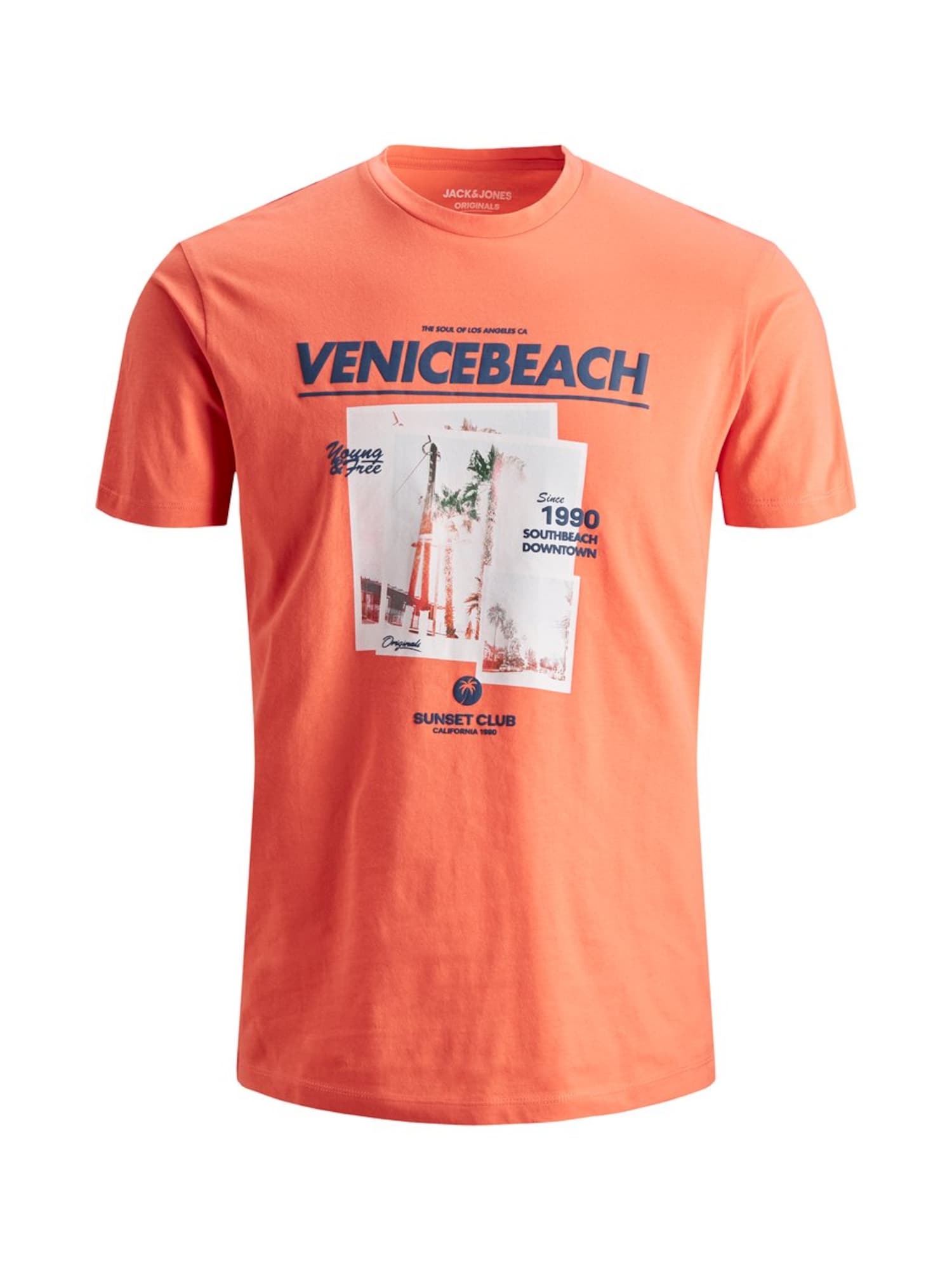 Jack And Jones Heren Shirt Blauw Sinaasappel jack and jones kopen in de aanbieding