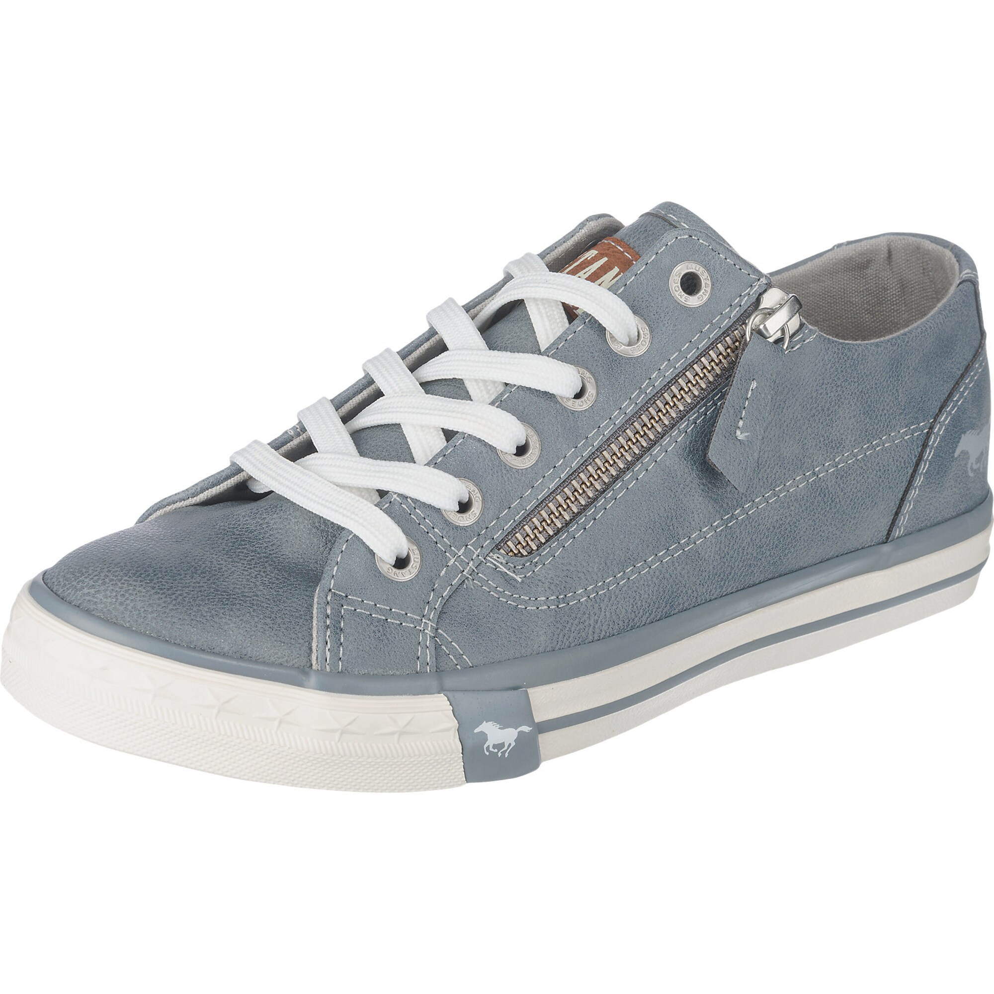 Mustang Dames Sneakers Laag Duifblauw mustang kopen in de aanbieding