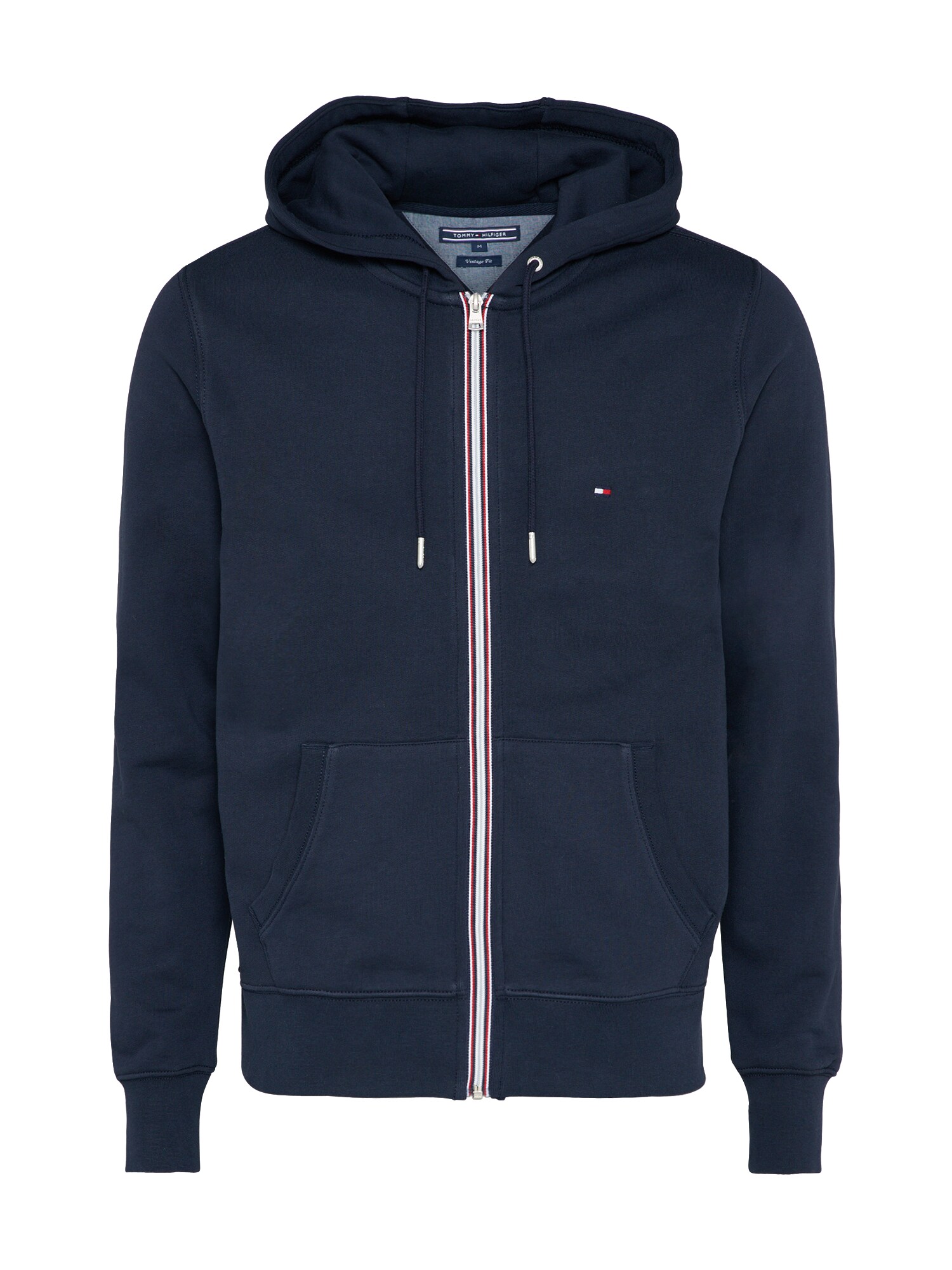 Tommy Hilfiger Heren Sweatvest Core Cotton Zip Hoodie Donkerblauw tommy hilfiger kopen in de aanbieding