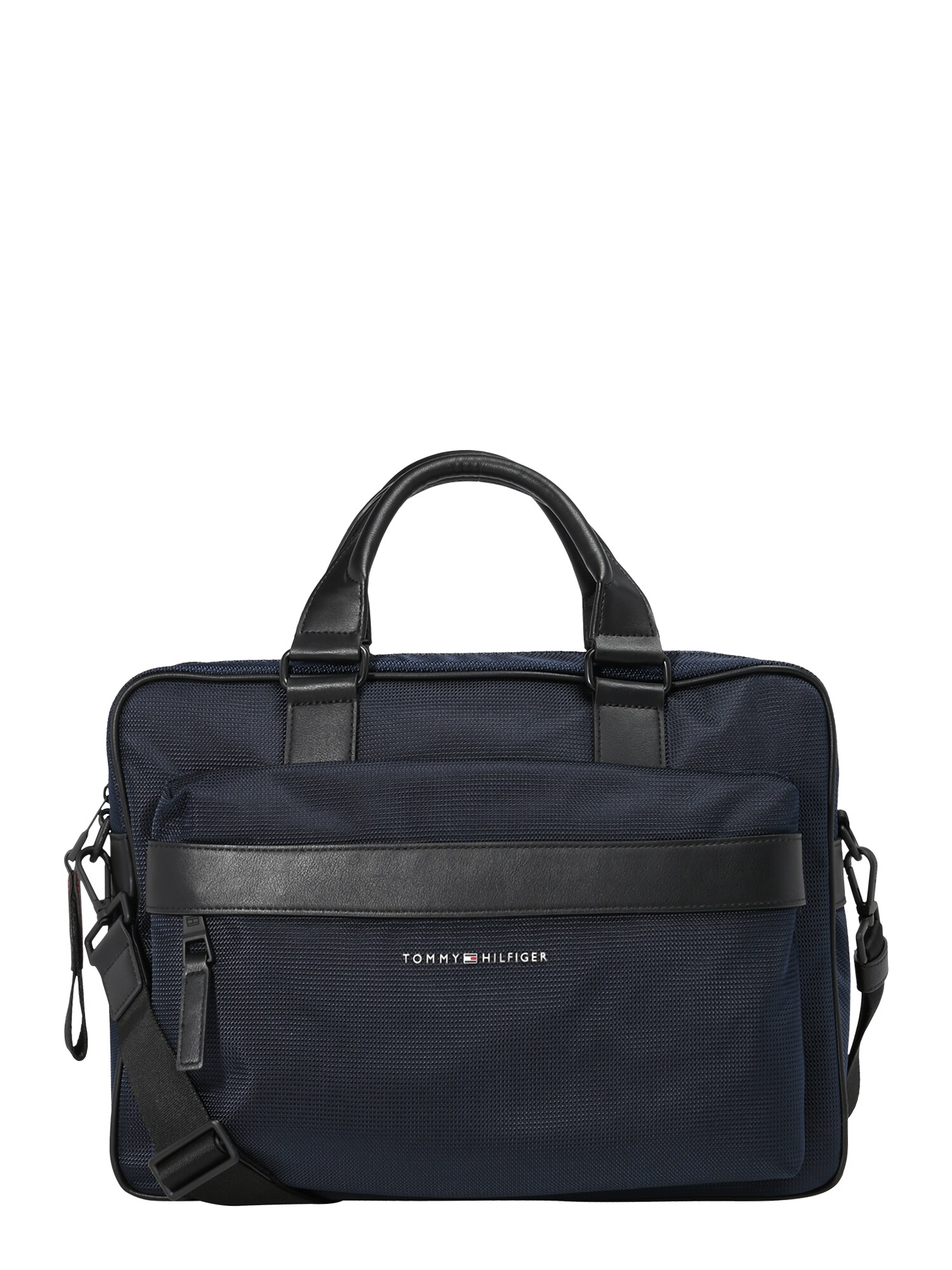 TOMMY HILFIGER Nešiojamojo kompiuterio krepšys  balta / tamsiai mėlyna / juoda