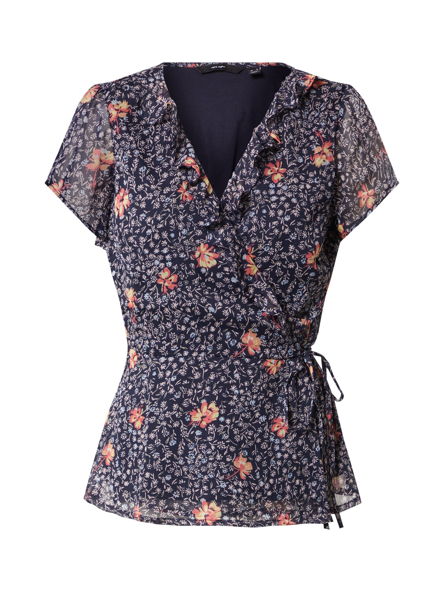 VERO MODA Palaidinė 'KAY'  nakties mėlyna / šviesiai mėlyna / oranžinė / oranžinė-raudona