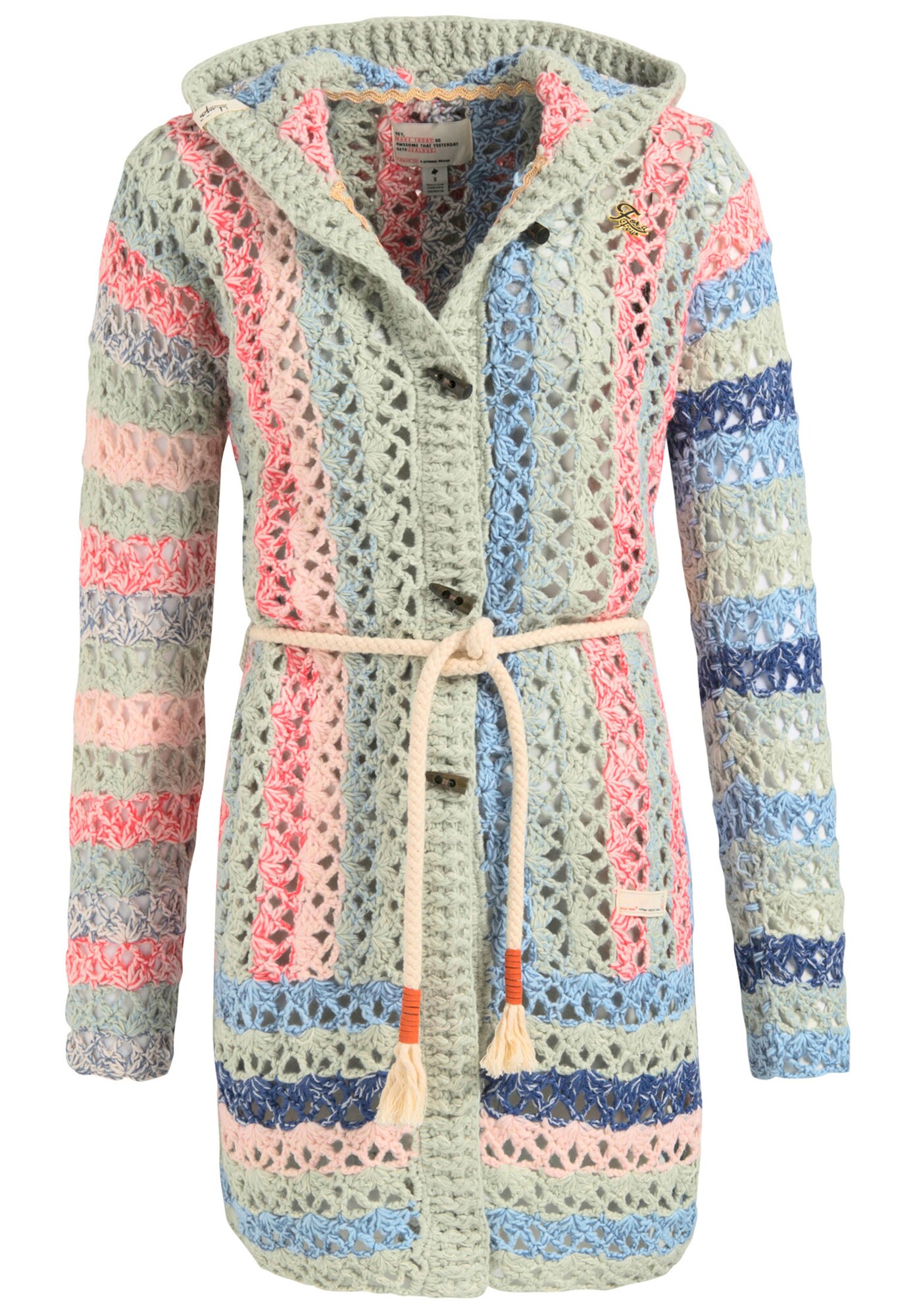 Khujo Dames Gebreid Vest Badia Blauw Turquoise Mintgroen Rosa Rood khujo kopen in de aanbieding