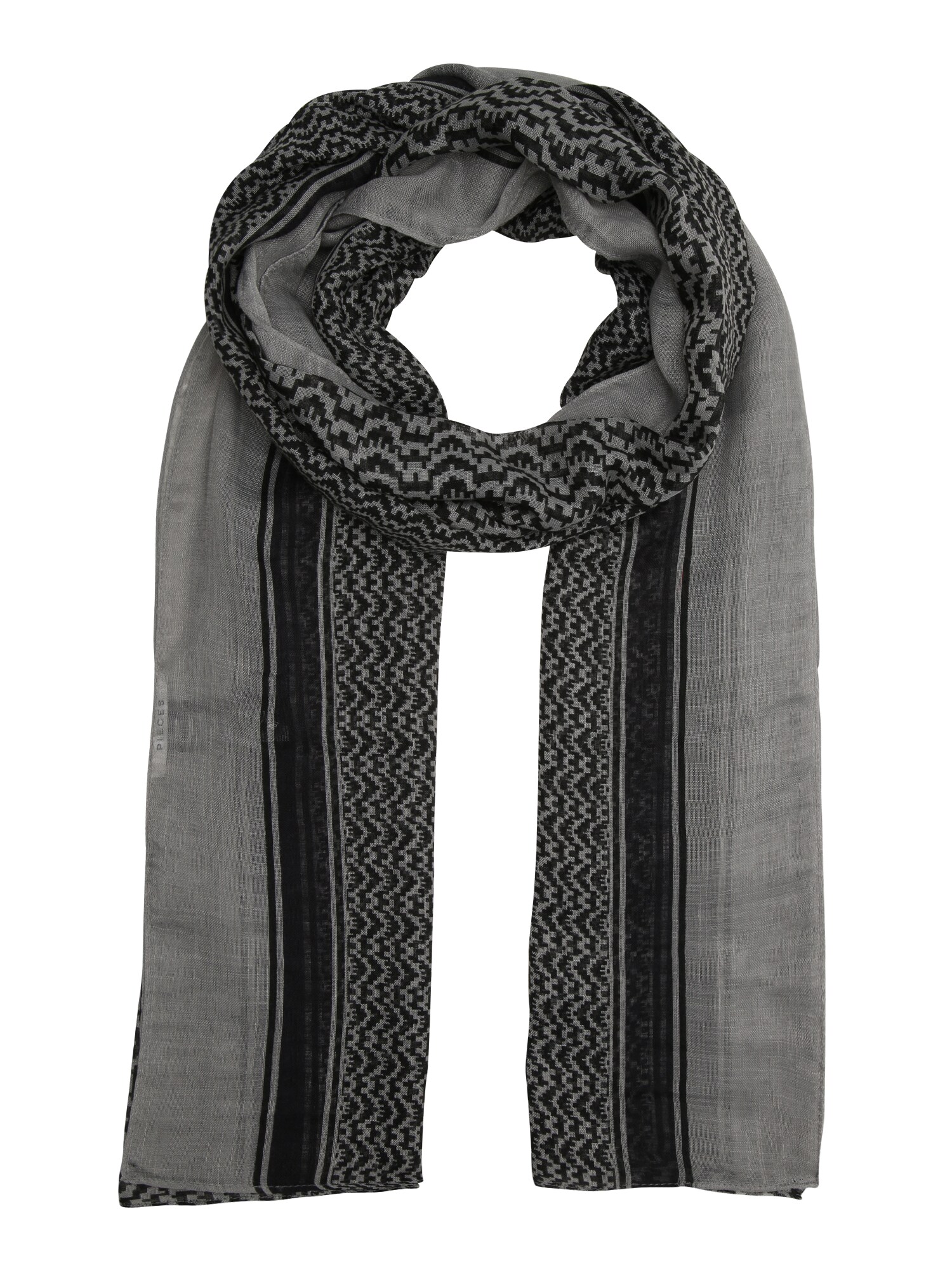 Pieces Dames Sjaal Grijs Zwart pieces kopen in de aanbieding