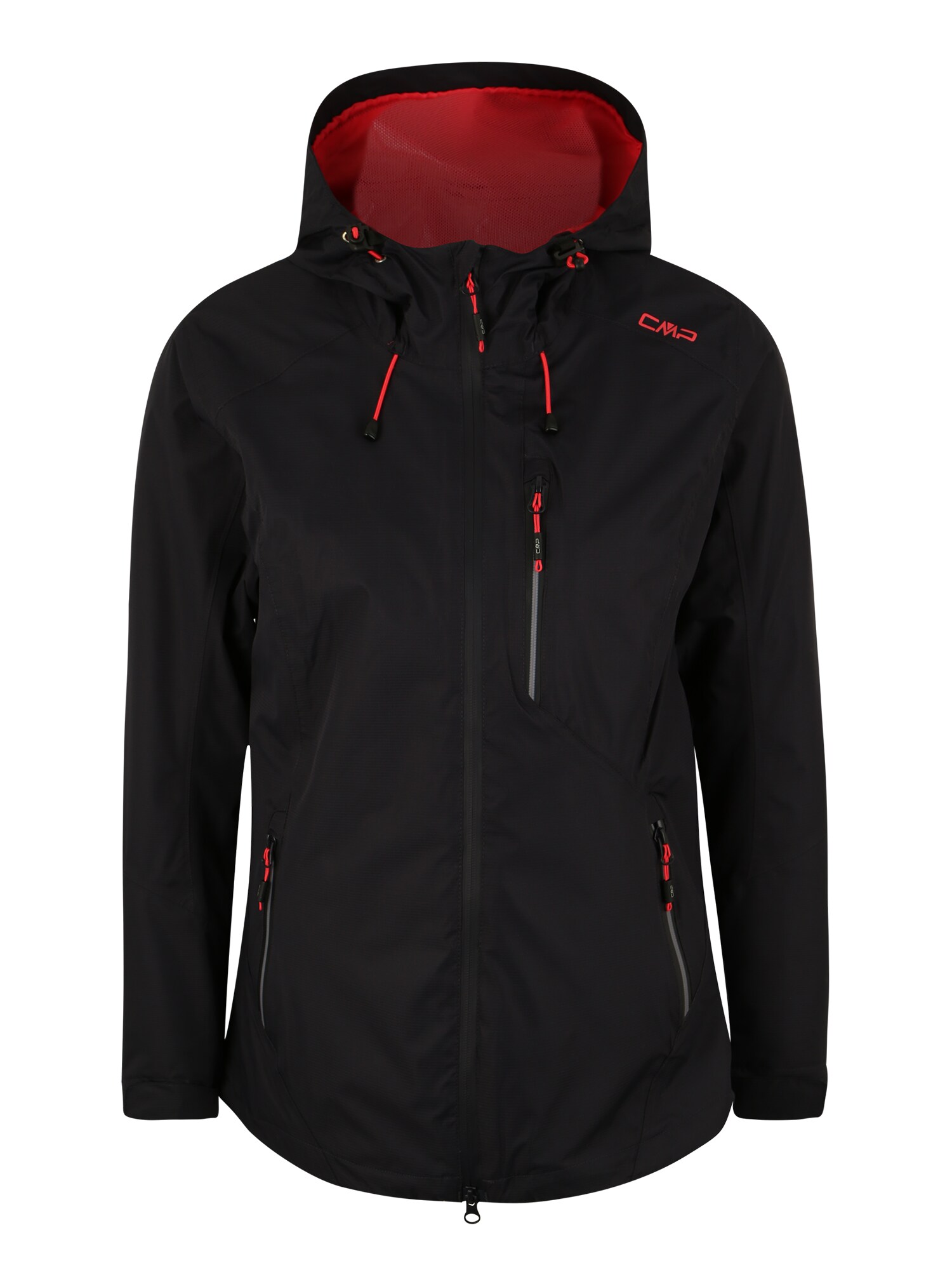 Cmp Dames Sportjas Woman Jacket Fix Hood Antraciet Rood cmp kopen in de aanbieding