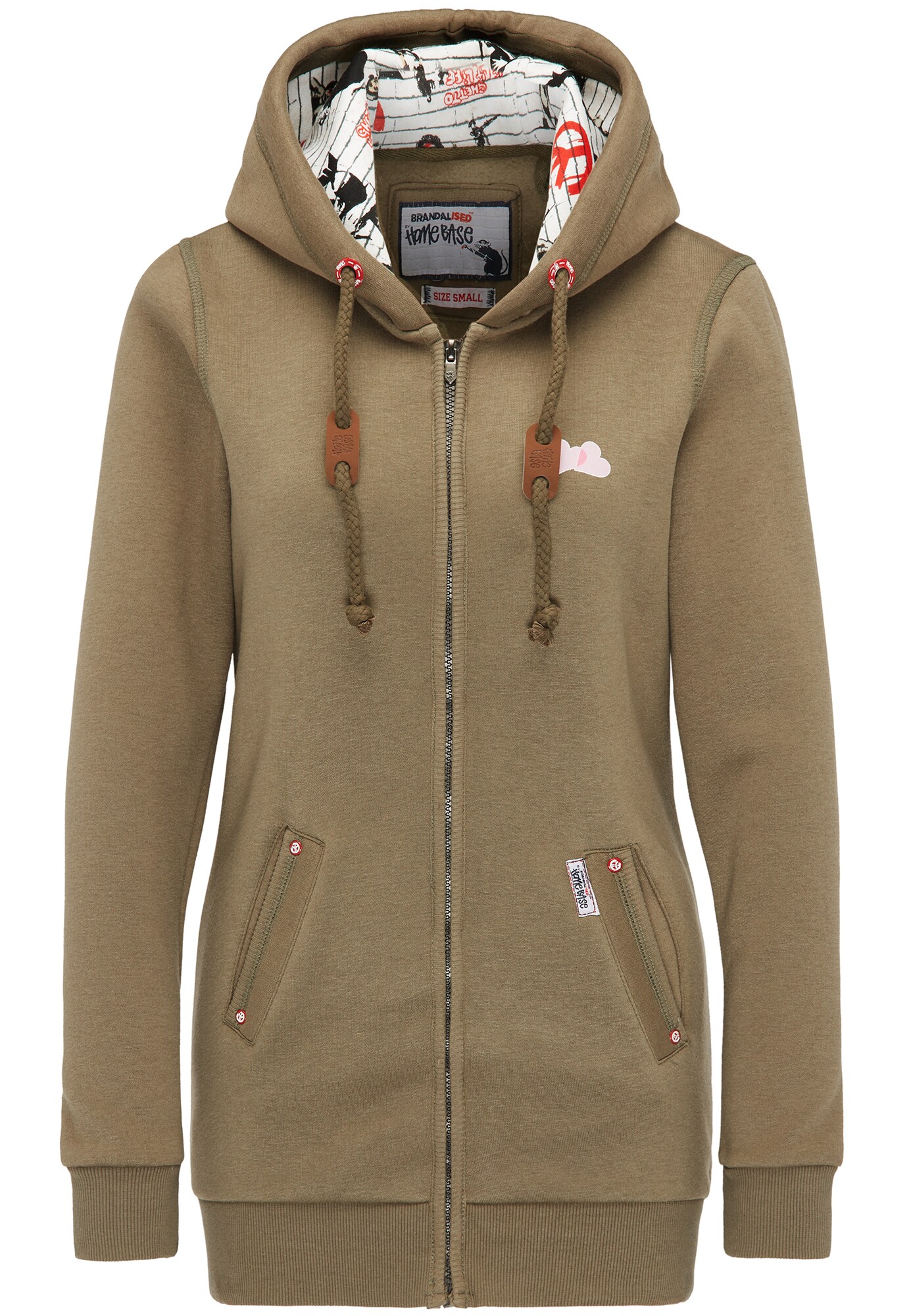 Homebase Dames Sweatvest Donkerbeige homebase kopen in de aanbieding