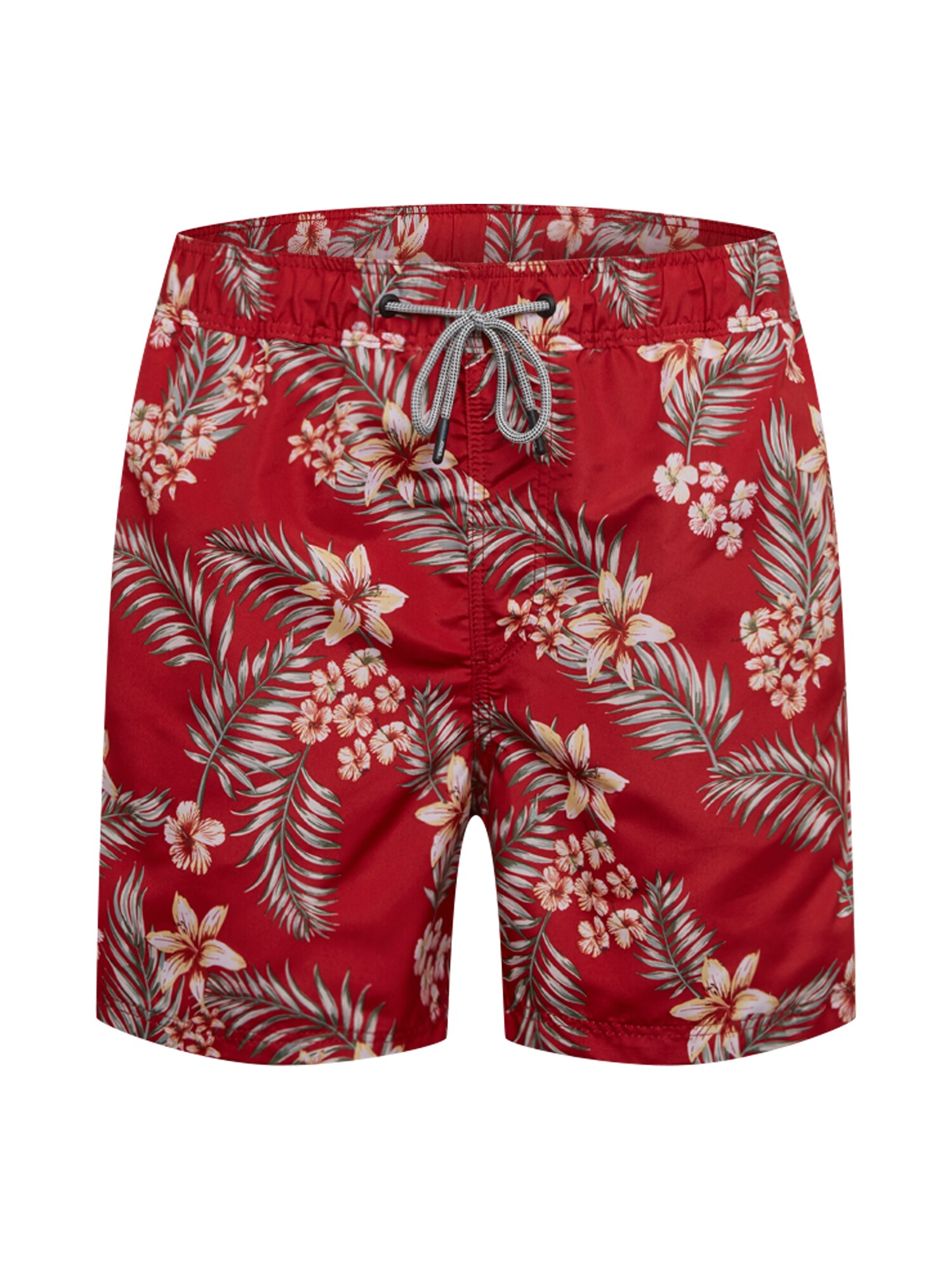JACK & JONES Maudymosi trumpikės 'JJIARUBA JJSWIMSHORTS AKM TROPIC STS'  raudona