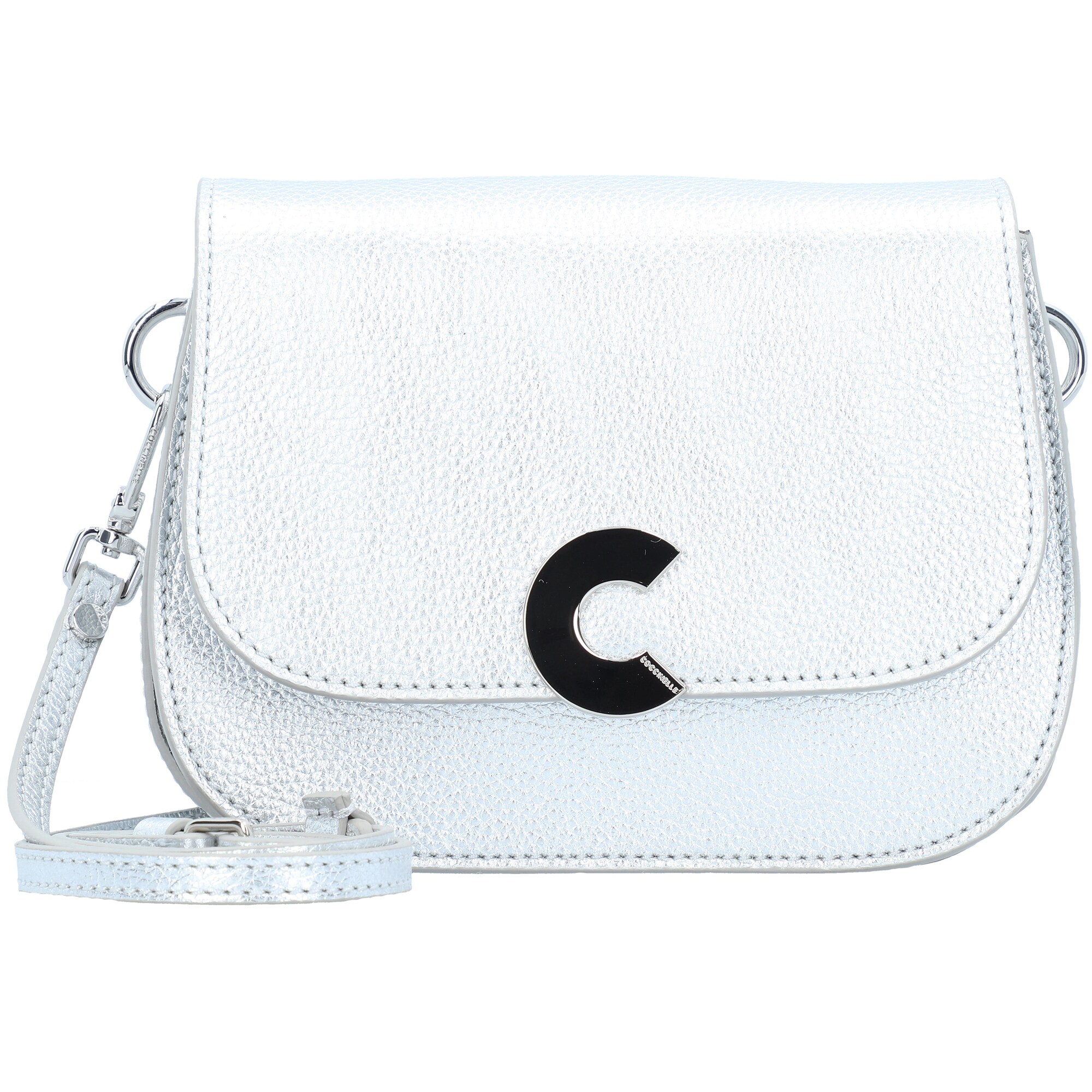 Coccinelle Dames Schoudertas Craquante Zilver coccinelle kopen in de aanbieding