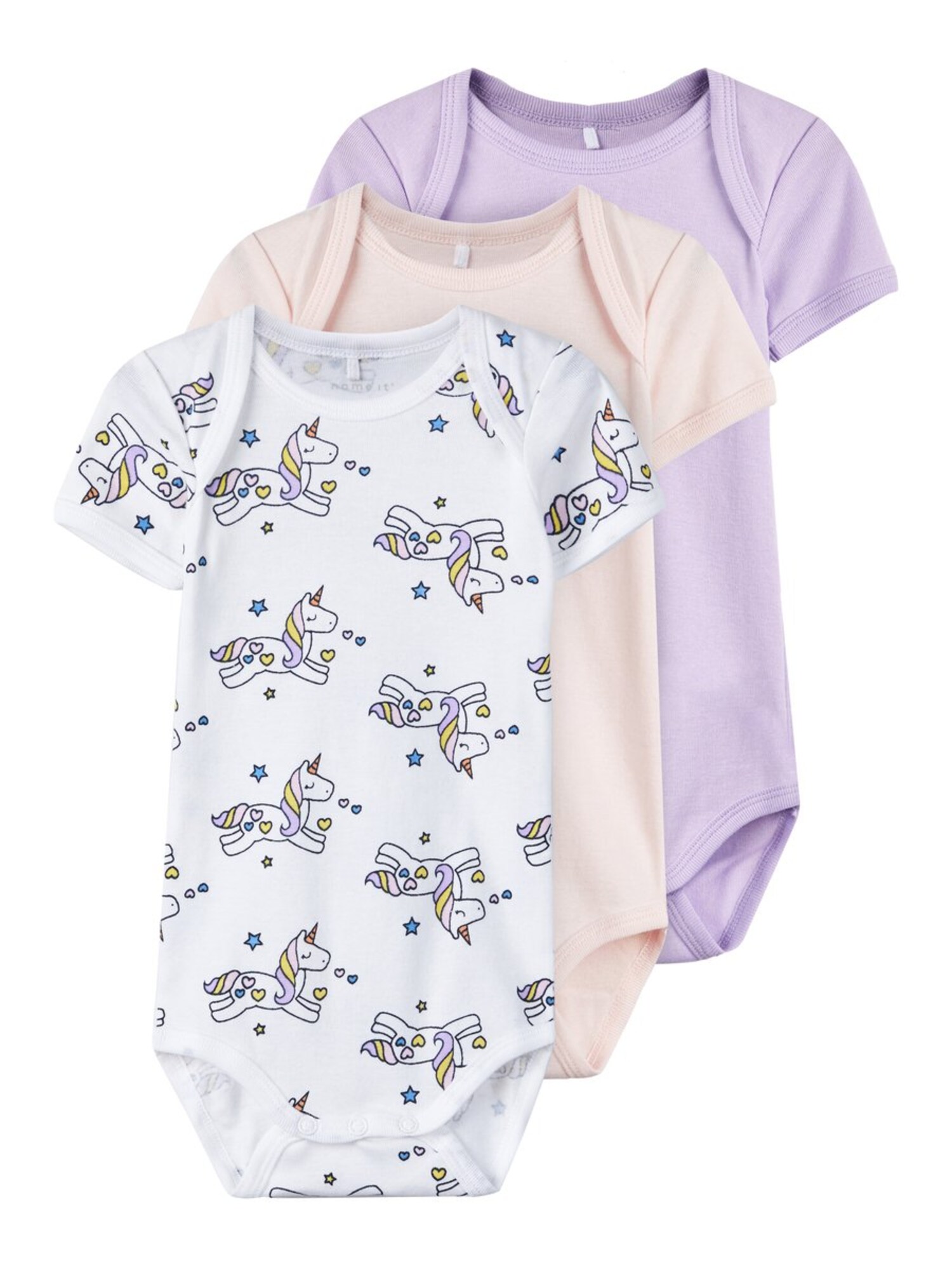 Name It Meisjes Rompertjebody Lavendel Pasteloranje Wit name it kopen in de aanbieding