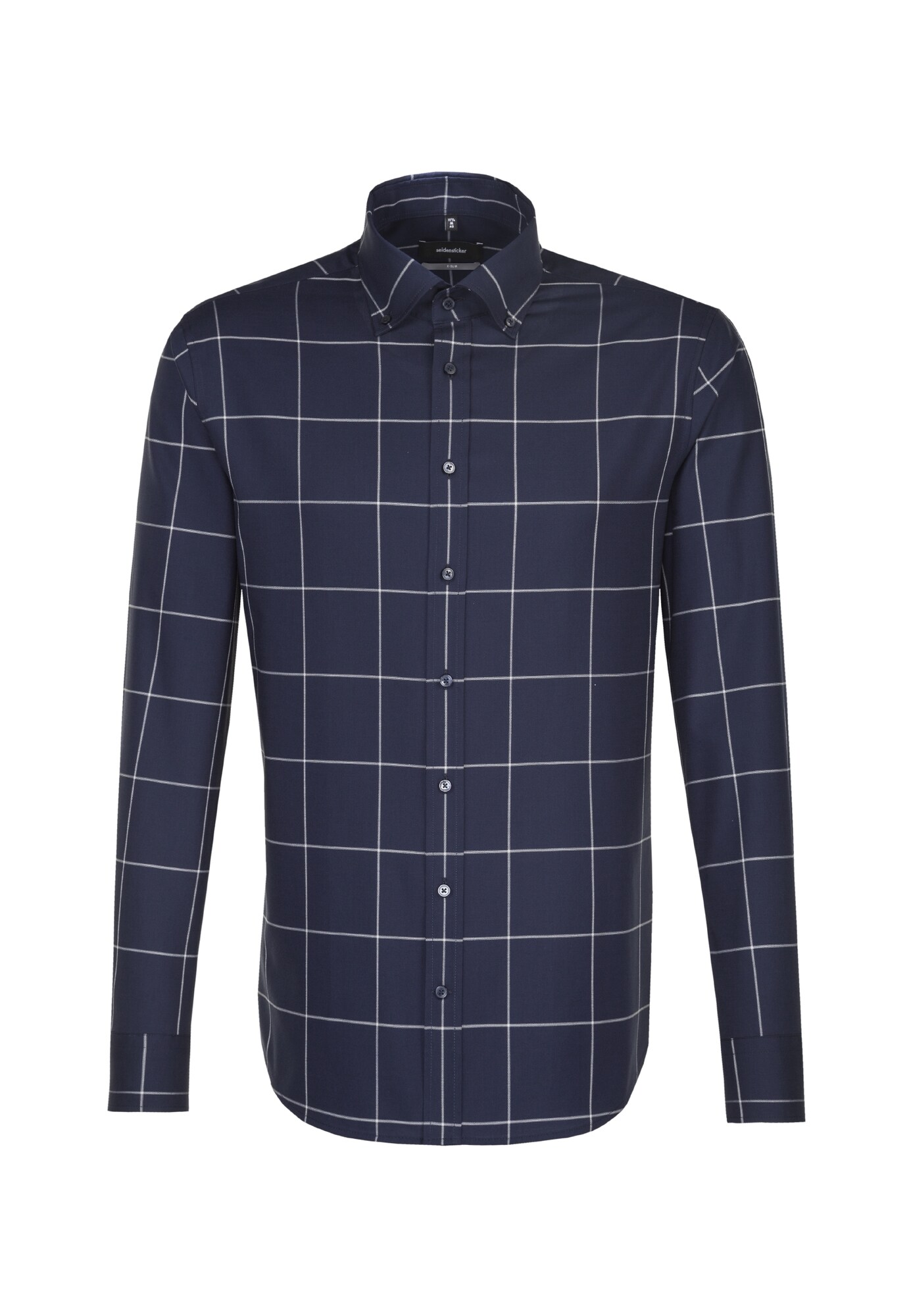 Seidensticker Heren Overhemd X Slim Donkerblauw Wit seidensticker kopen in de aanbieding
