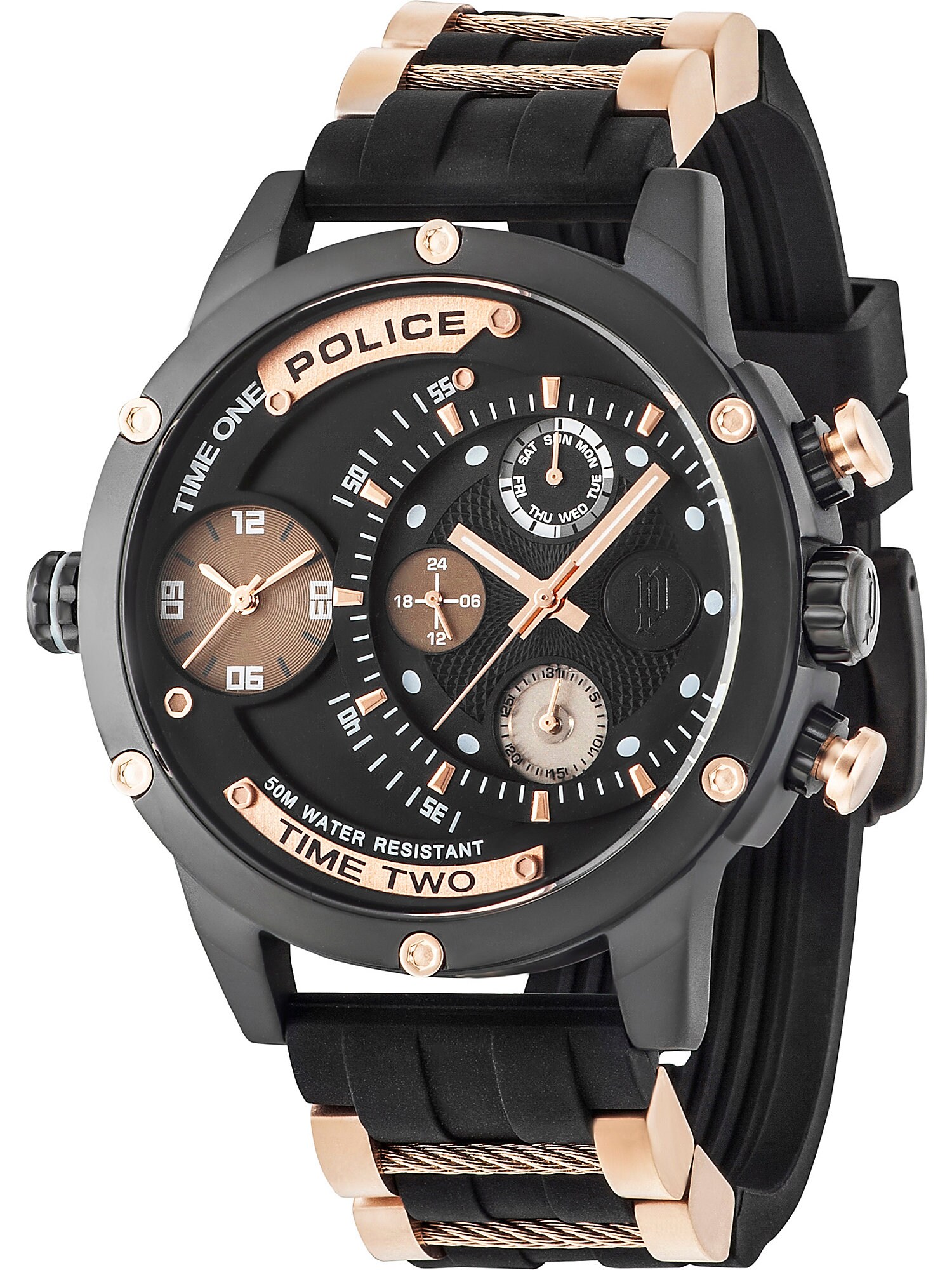 POLICE Uhr ''''Adder'''' rosegold / schwarz