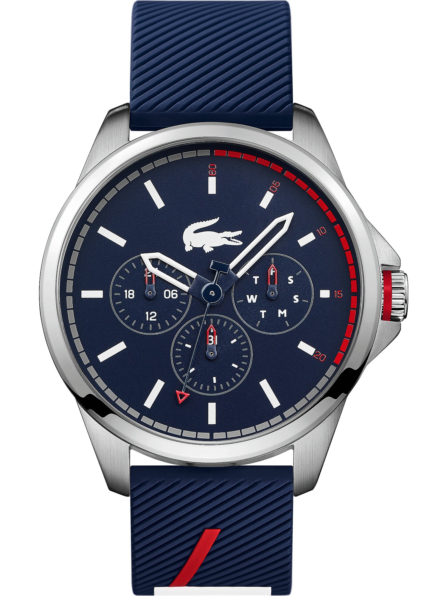 LACOSTE Uhr ''''Capbreton'''' silber / blau / rot