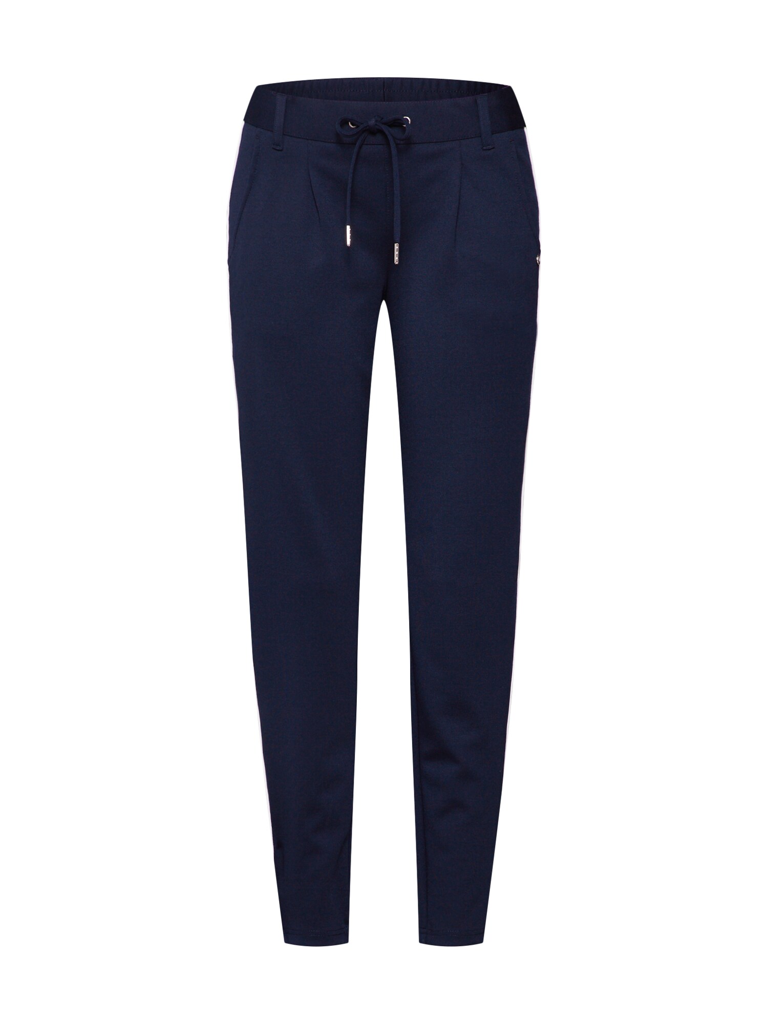 Tom Tailor Denim Dames Bandplooibroek Donkerblauw Wit tom tailor denim kopen in de aanbieding